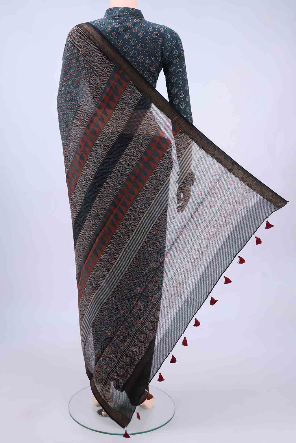 Blue Chanderi Silk Cotton Saree