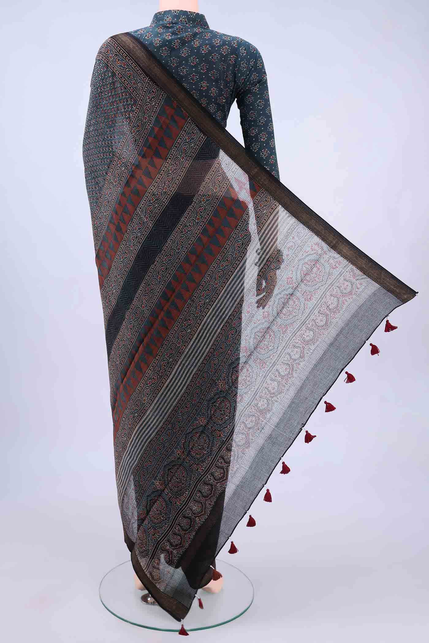Blue Chanderi Silk Cotton Saree
