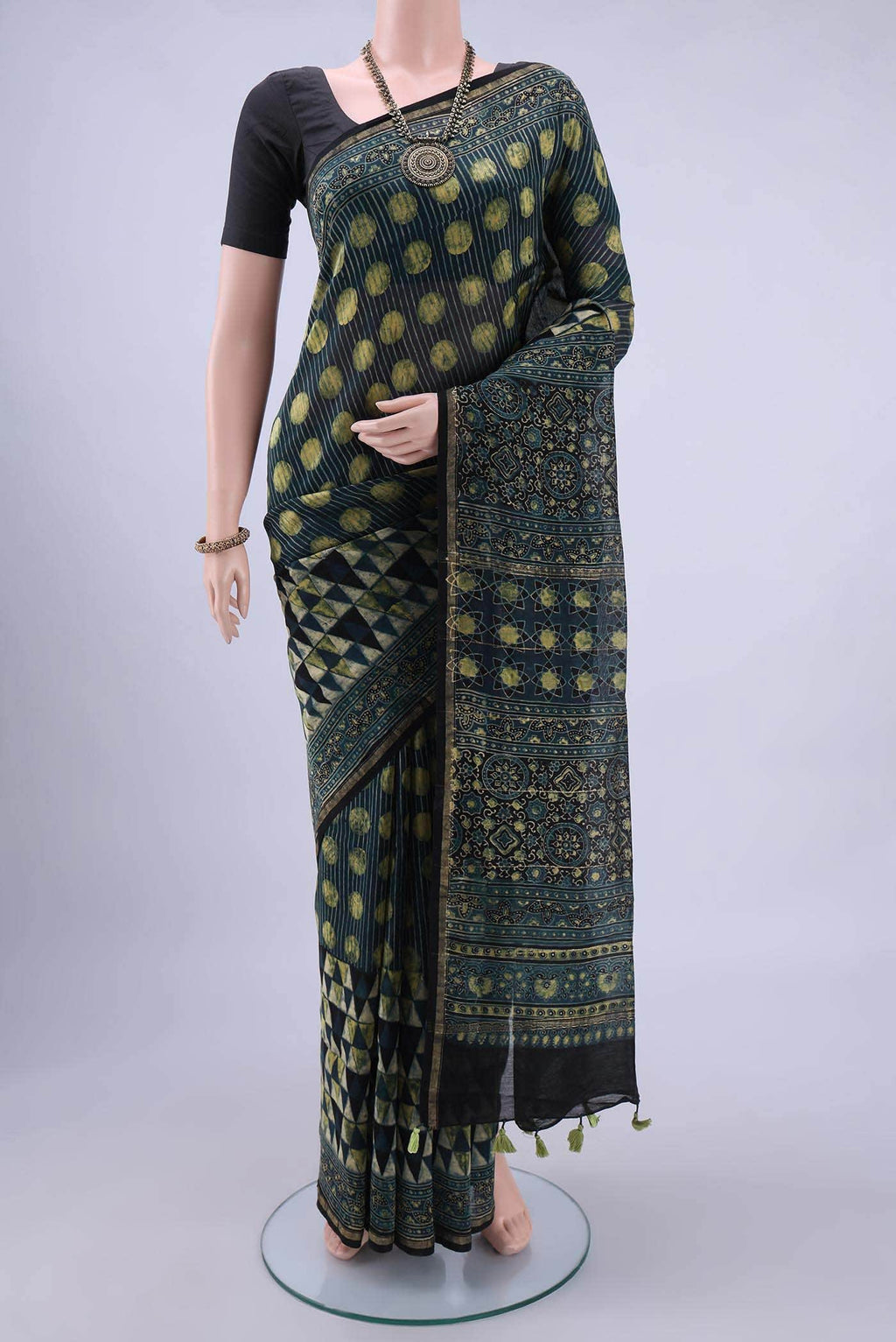 Blue Chanderi Silk Cotton Saree