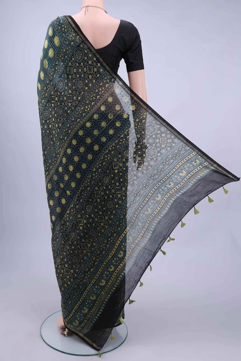Blue Chanderi Silk Cotton Saree