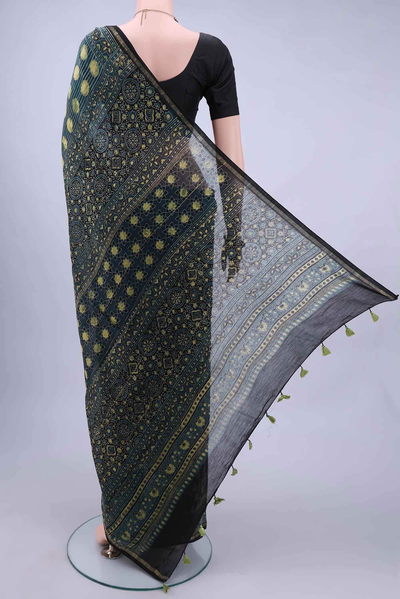 Blue Chanderi Silk Cotton Saree