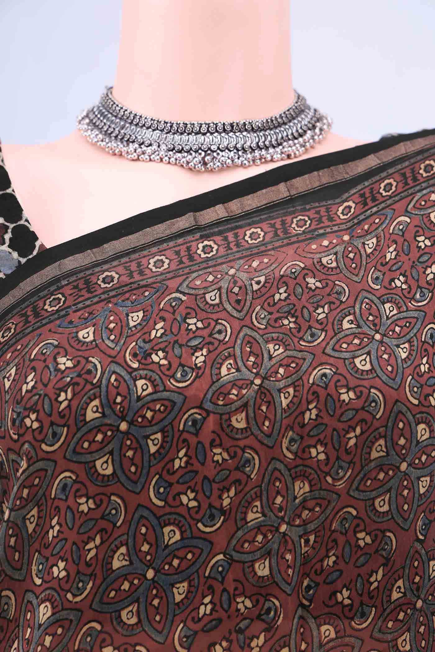 Maroon Chanderi Silk Cotton Saree