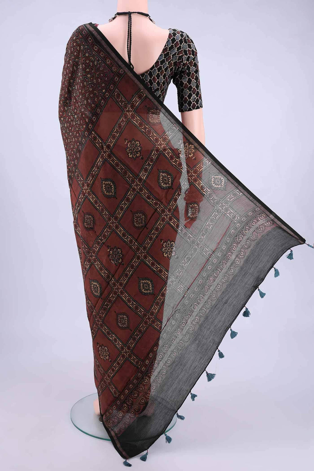 Maroon Chanderi Silk Cotton Saree