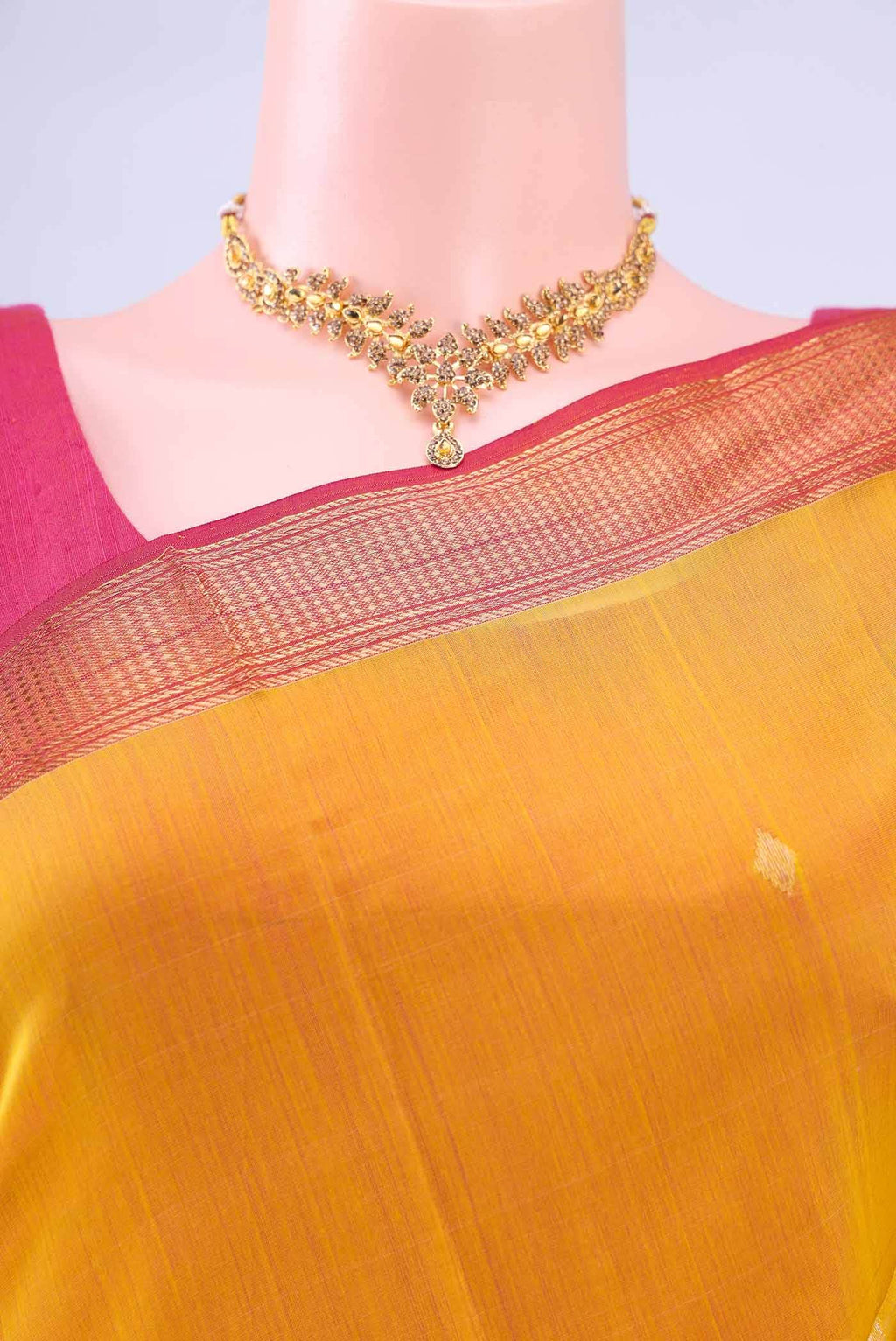 Mustard Maheshwari Silk Cotton Saree