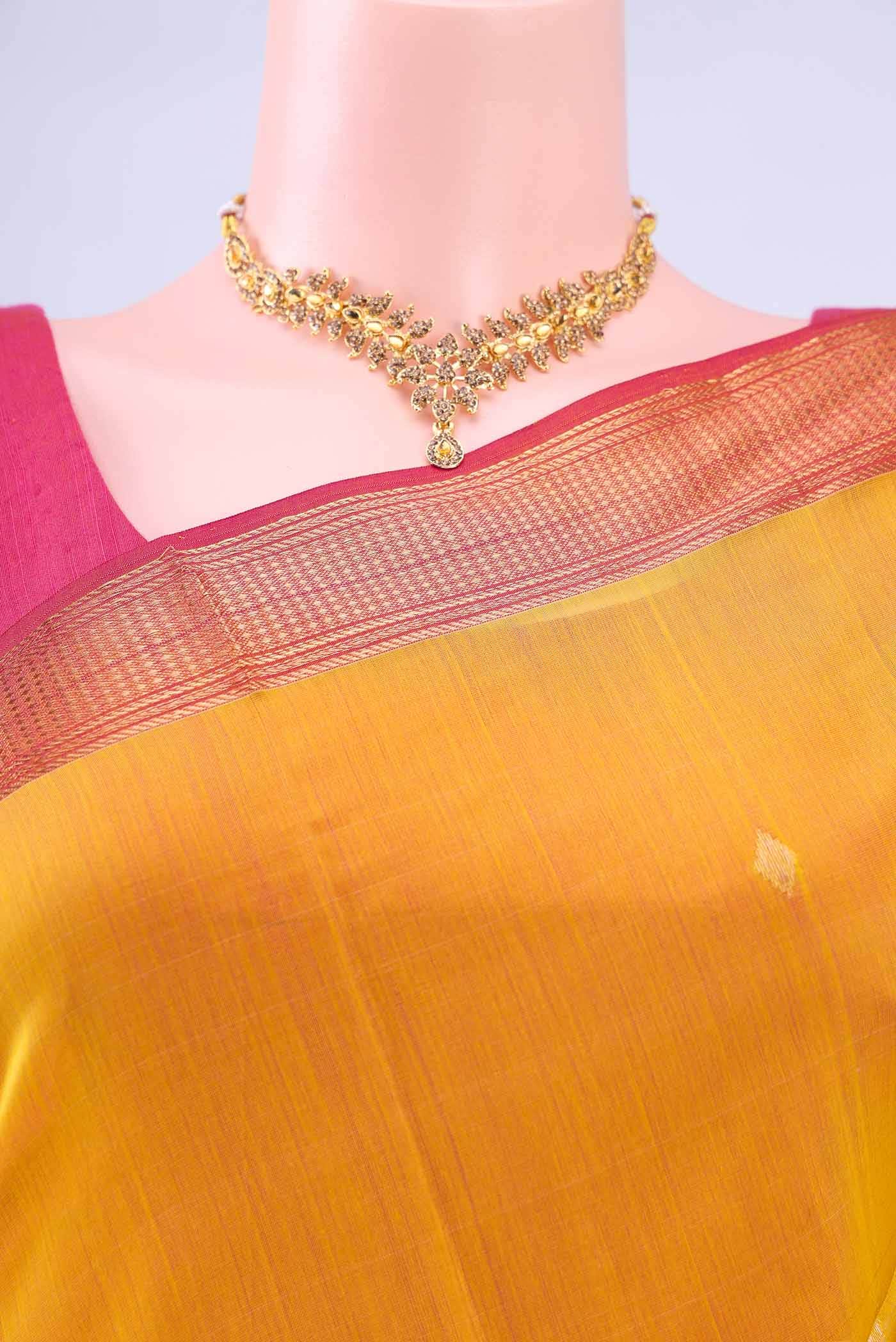 Mustard Maheshwari Silk Cotton Saree