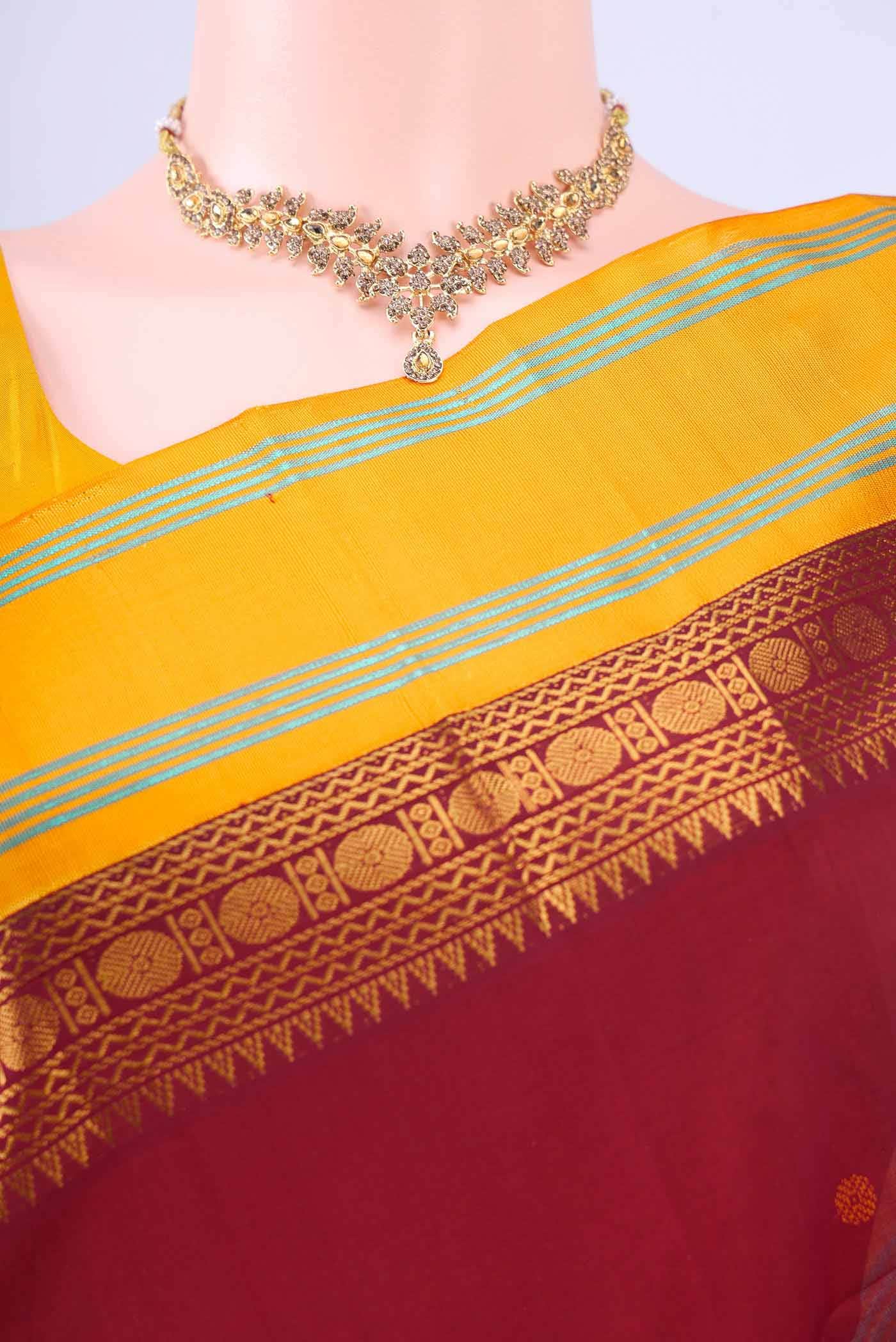 Maroon Silk Cotton Saree