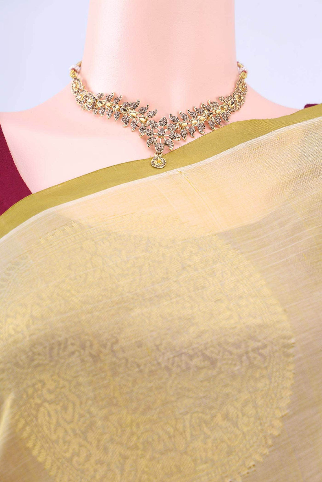 Beige Silk Cotton Saree