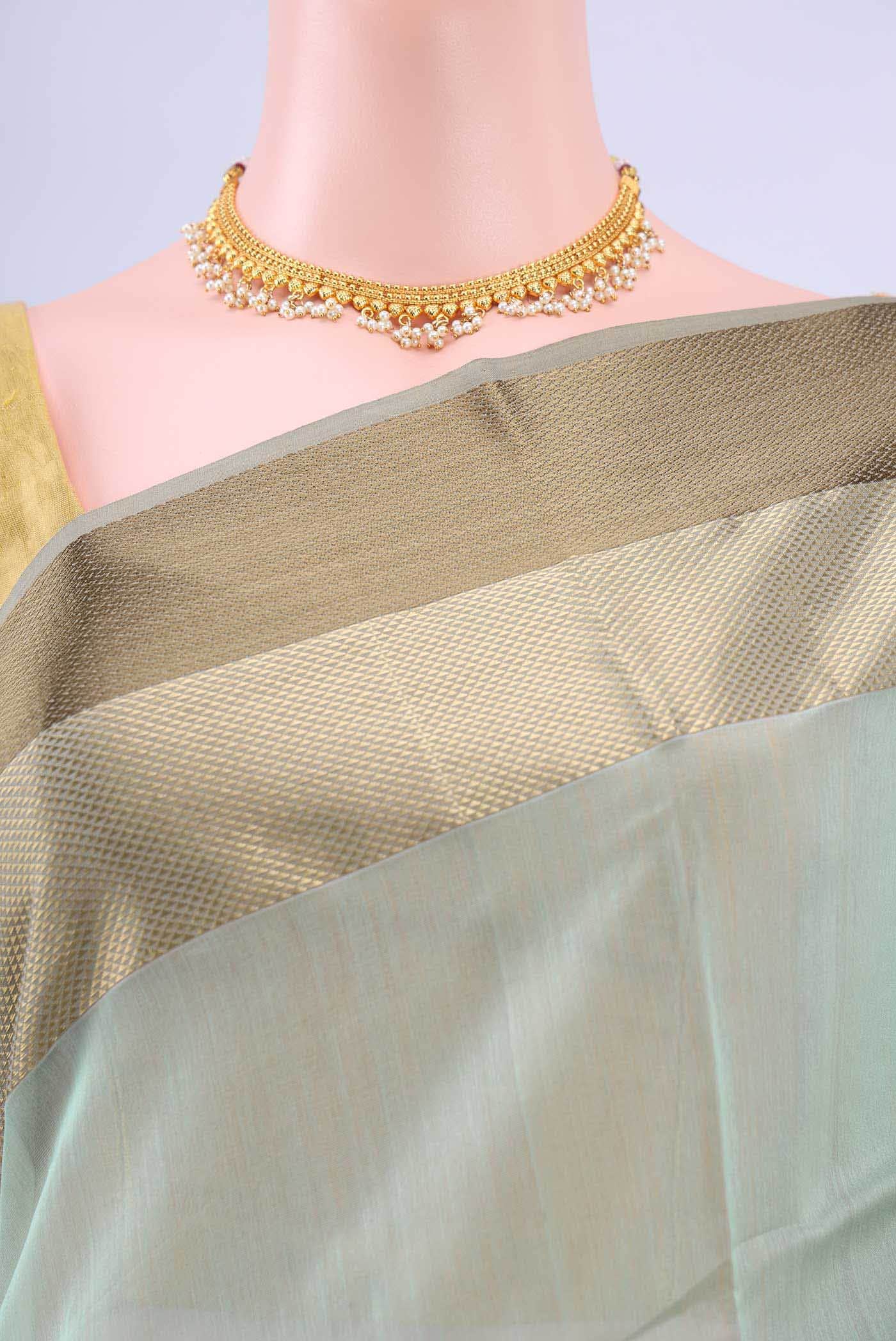 Pista Green Maheshwari Silk Saree