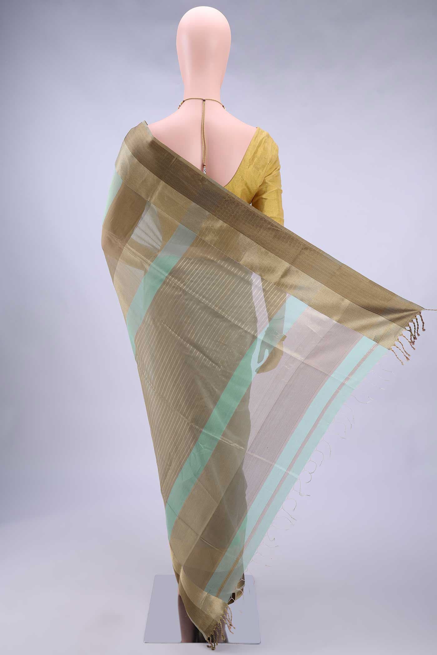 Pista Green Maheshwari Silk Saree