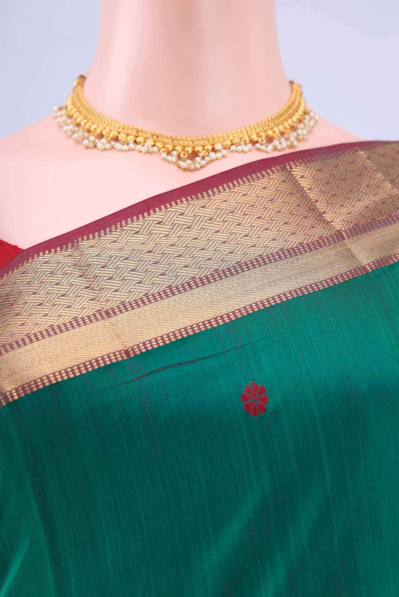 Sea Green Maheshwari Silk Cotton Saree