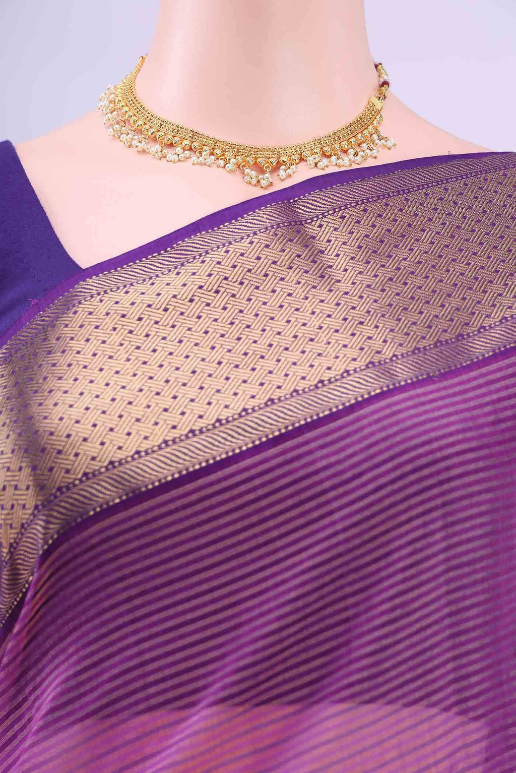 Purple Maheshwari Silk Saree