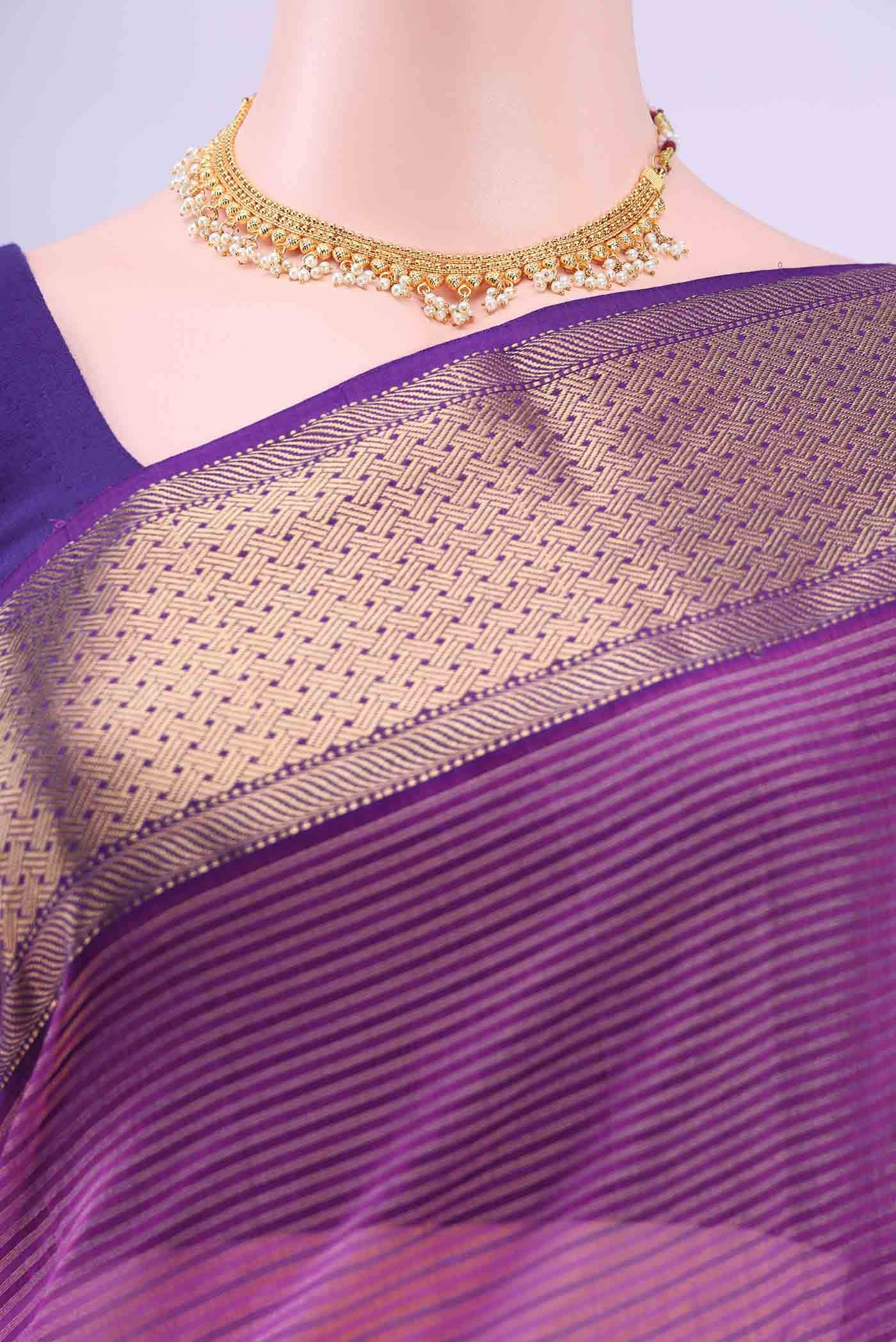 Purple Maheshwari Silk Saree