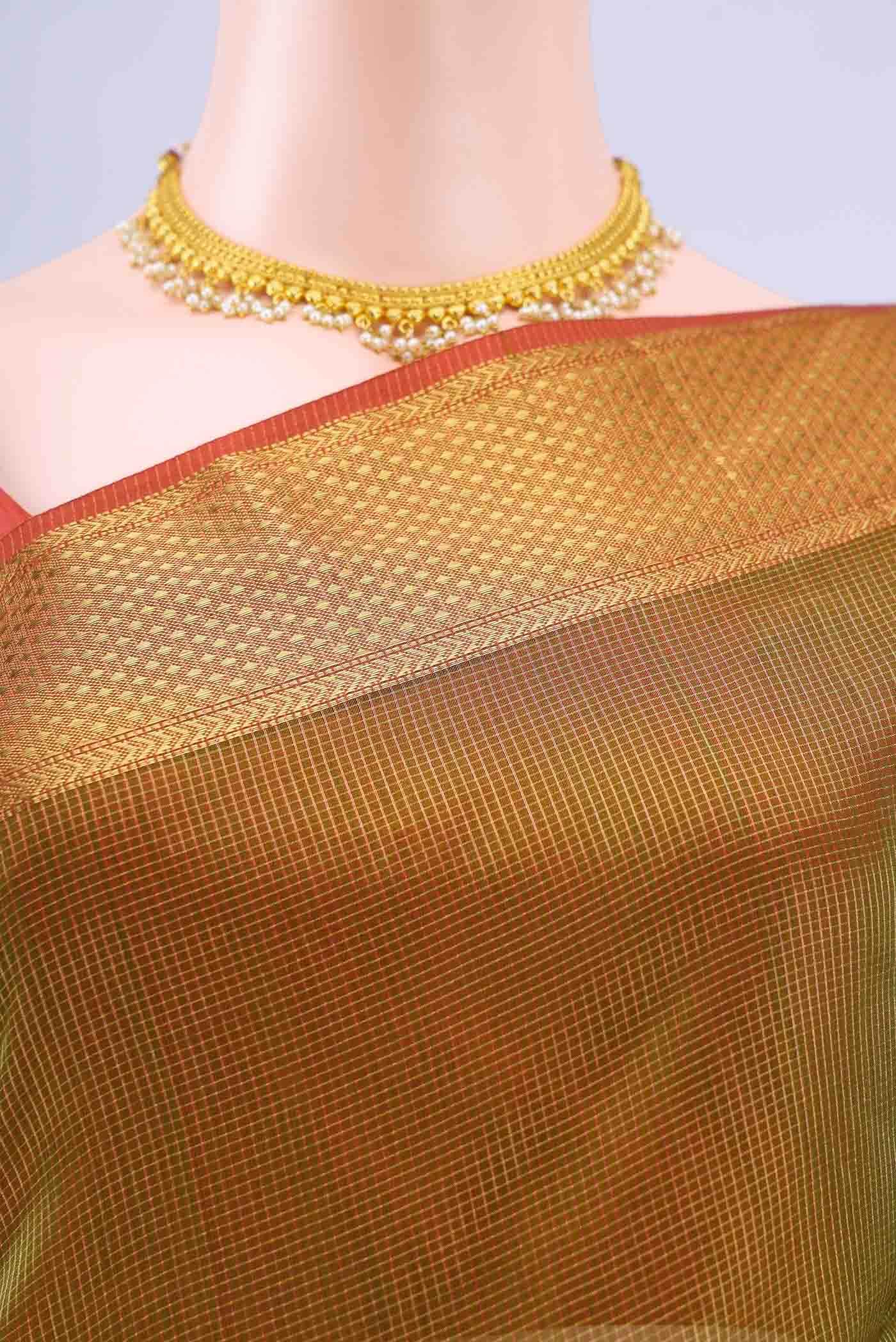 Mehandi Green Maheshwari Silk Cotton Saree