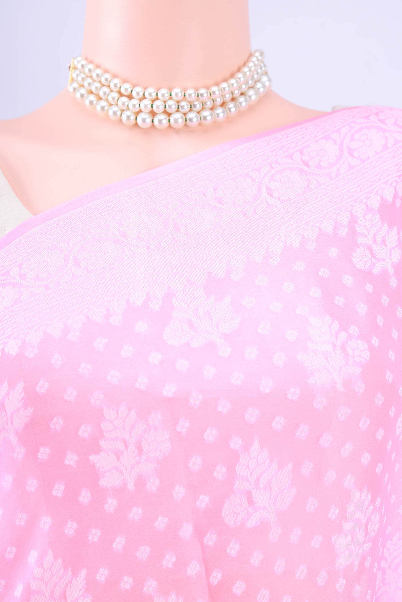 Imperial Pink Banarasi Georgette Saree