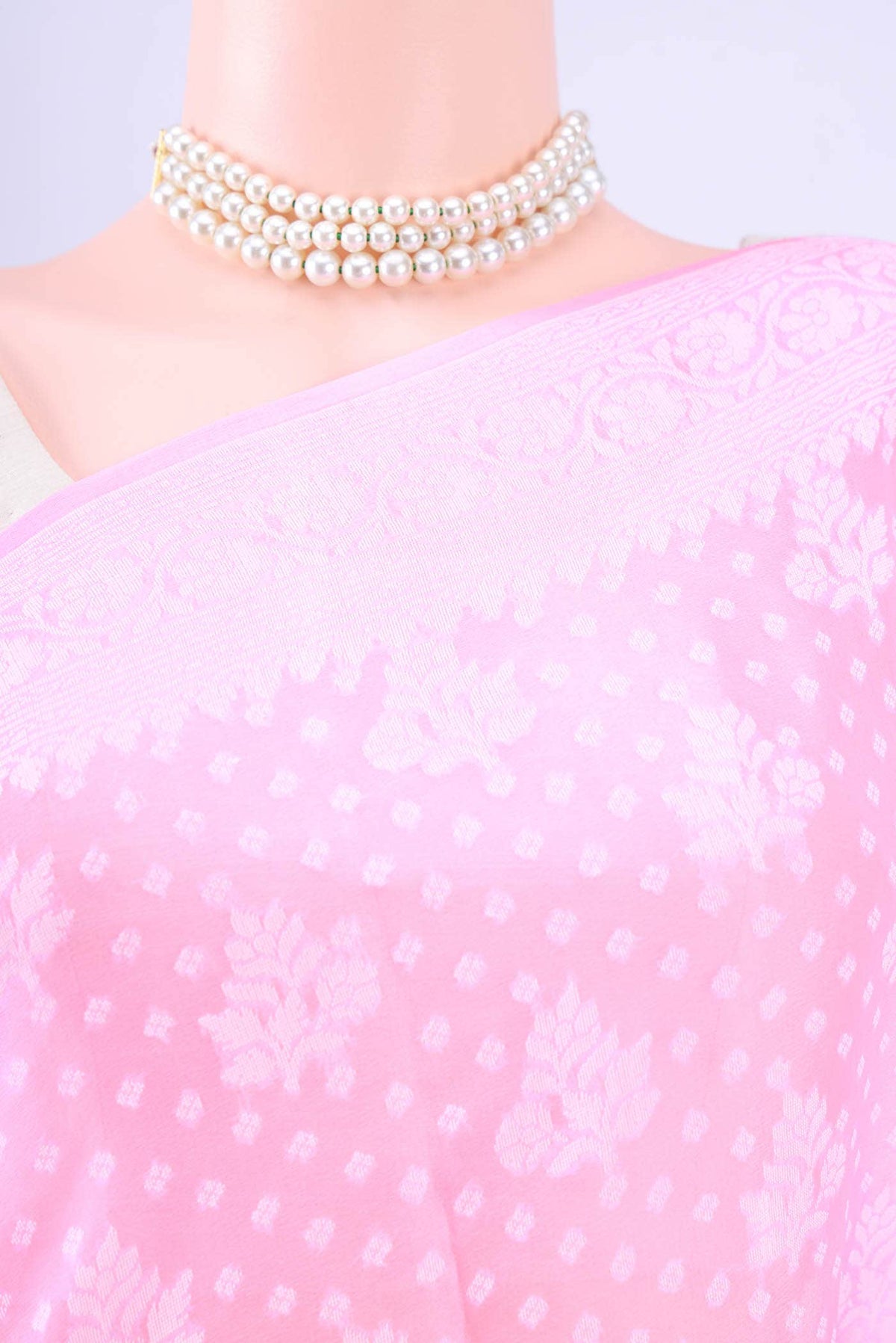 Imperial Pink Banarasi Georgette Saree