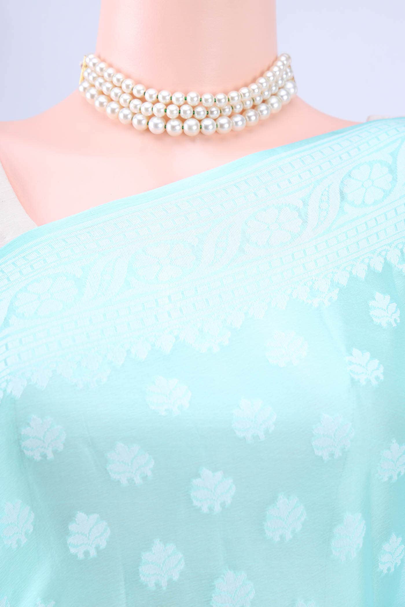 Sky Blue Banarasi Georgette Saree