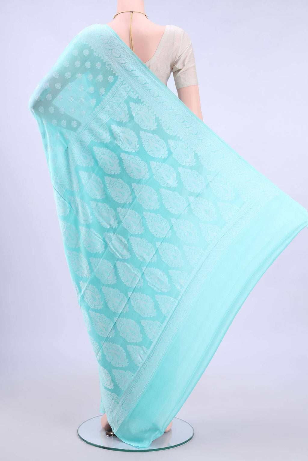 Sky Blue Banarasi Georgette Saree