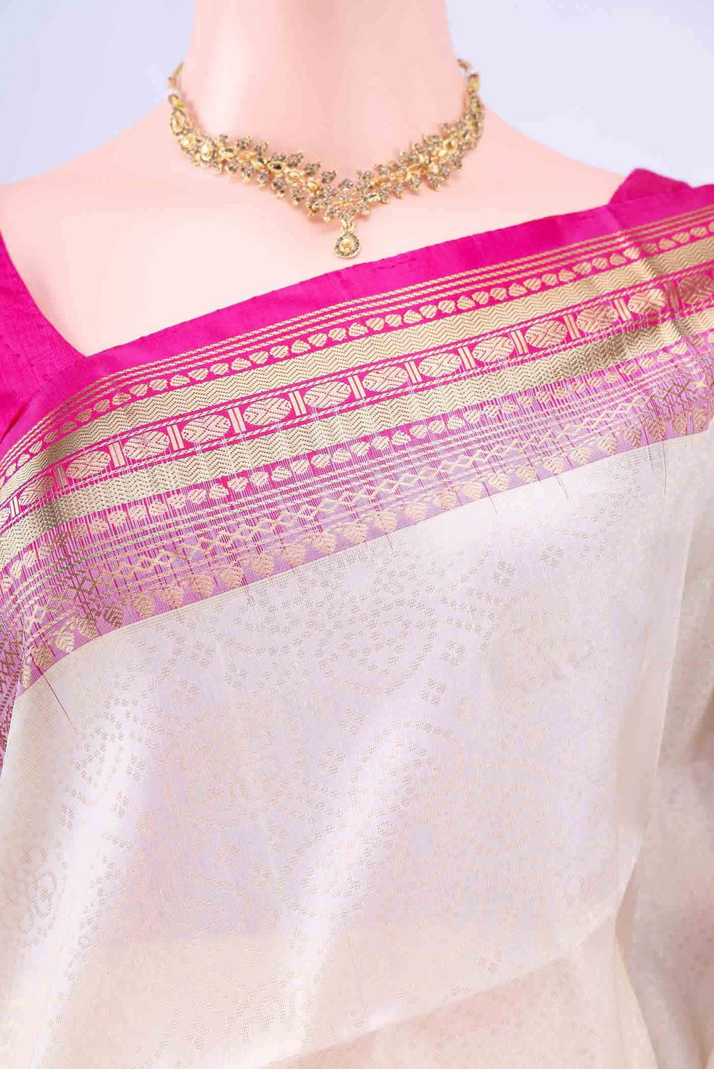 Off White Soft Silk Saree