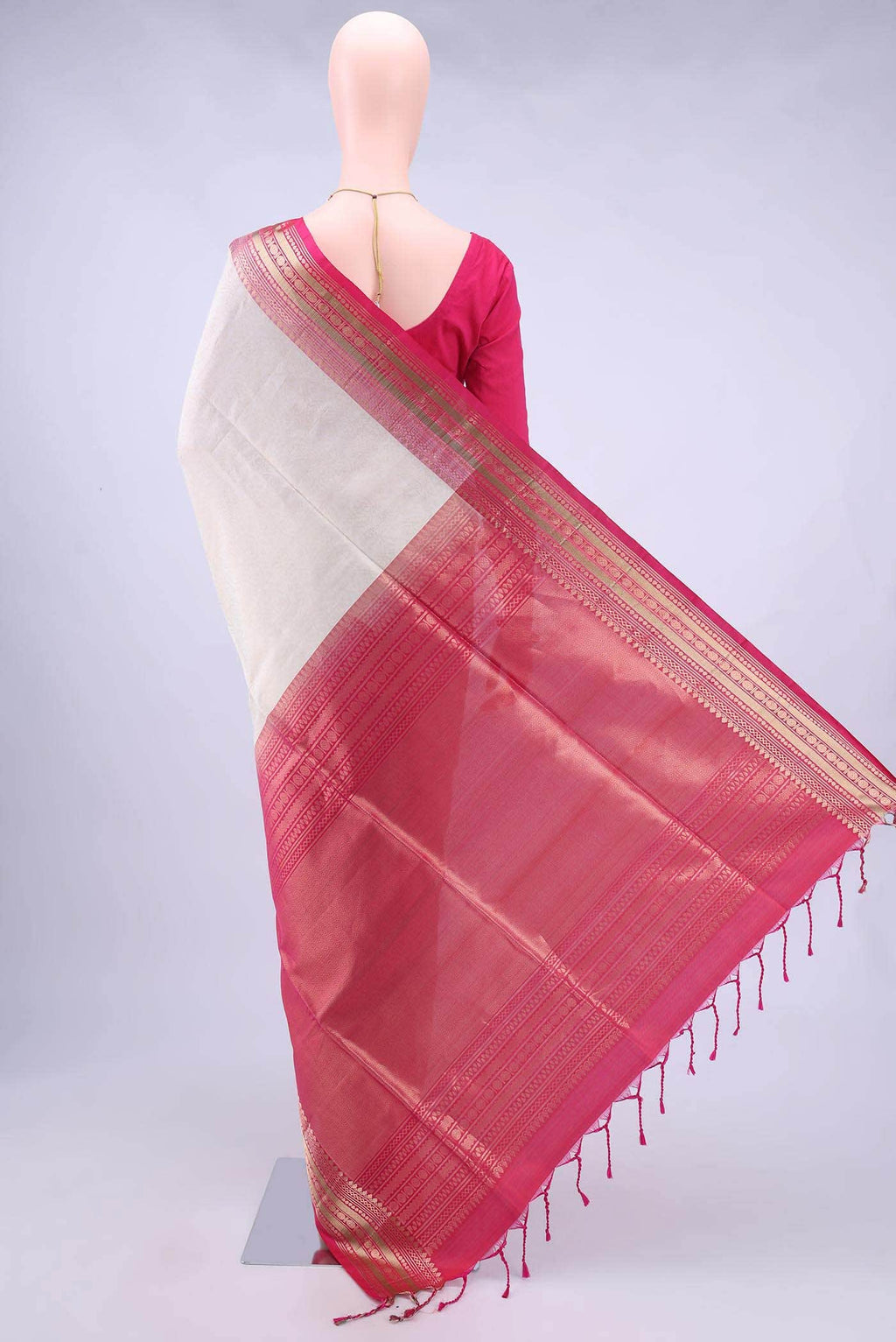Off White Soft Silk Saree