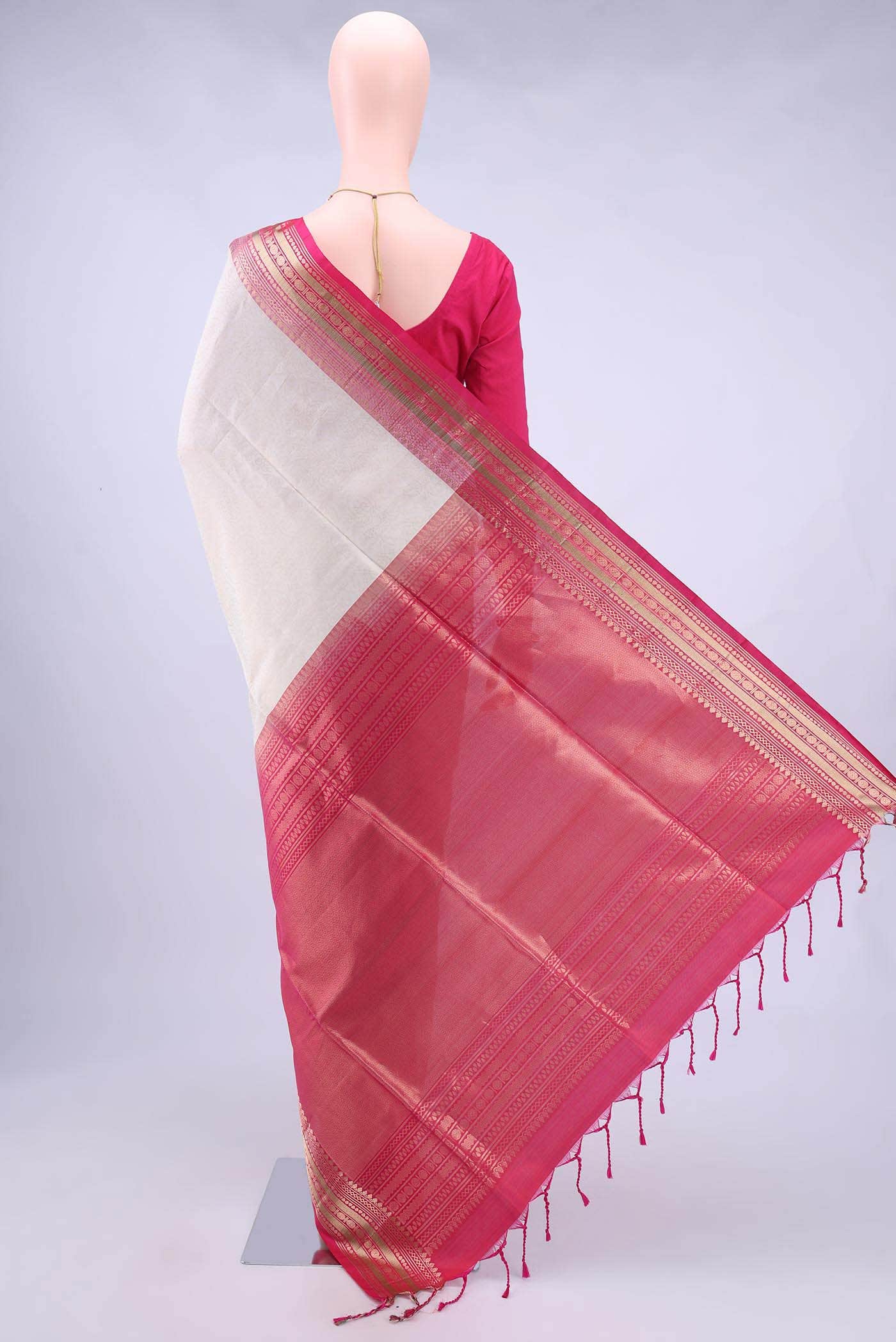 Off White Soft Silk Saree