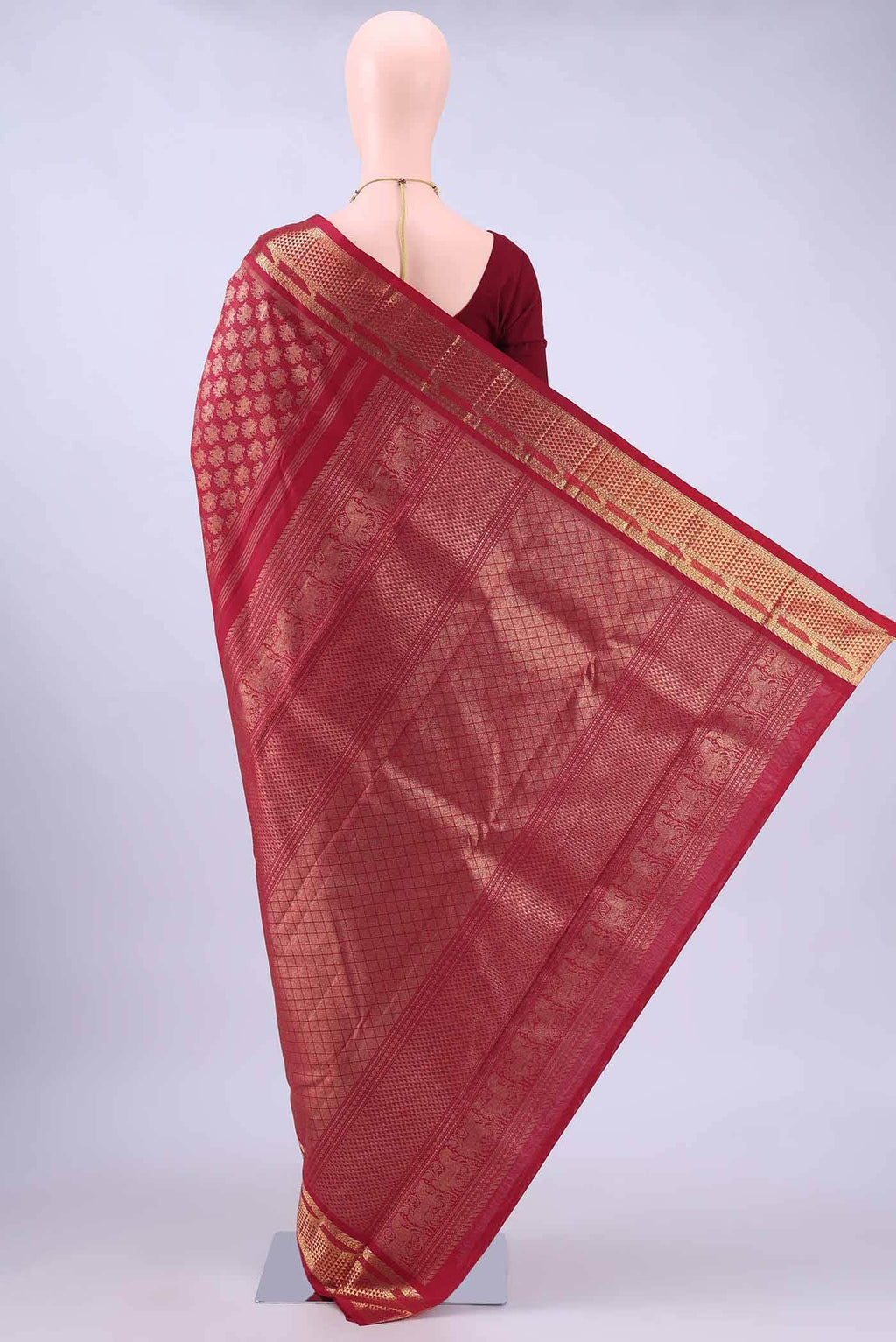 Maroon Kanchipuram Silk Saree