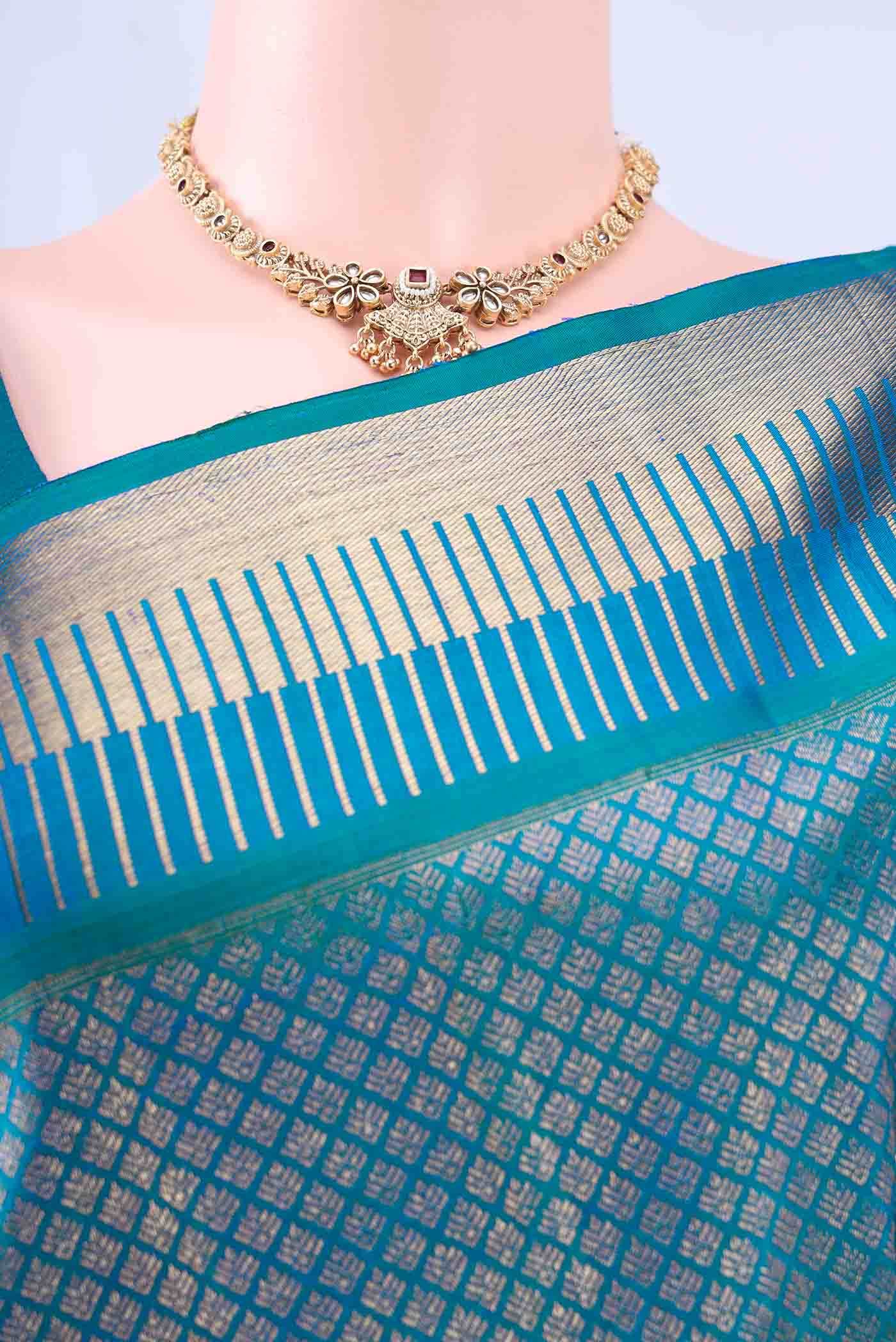Blue Kanchipuram Silk Saree