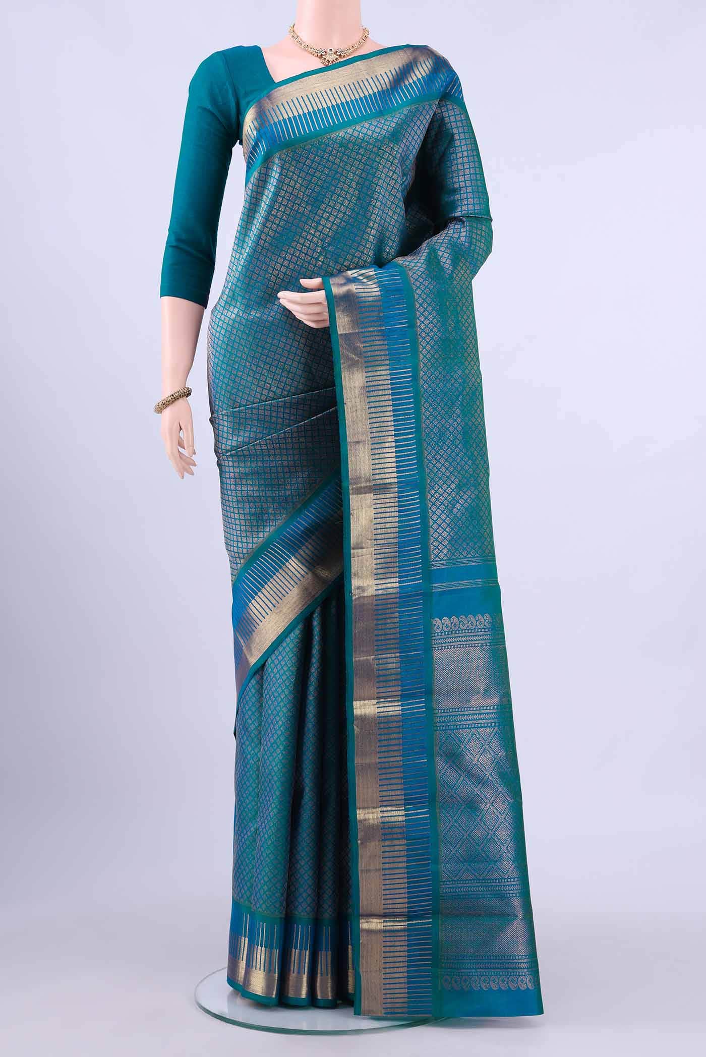 Blue Kanchipuram Silk Saree