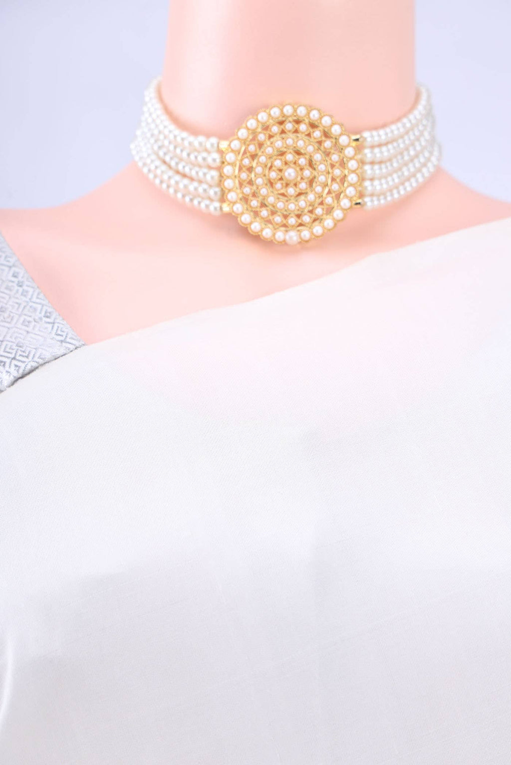 Off White Kanchipuram Silk Saree