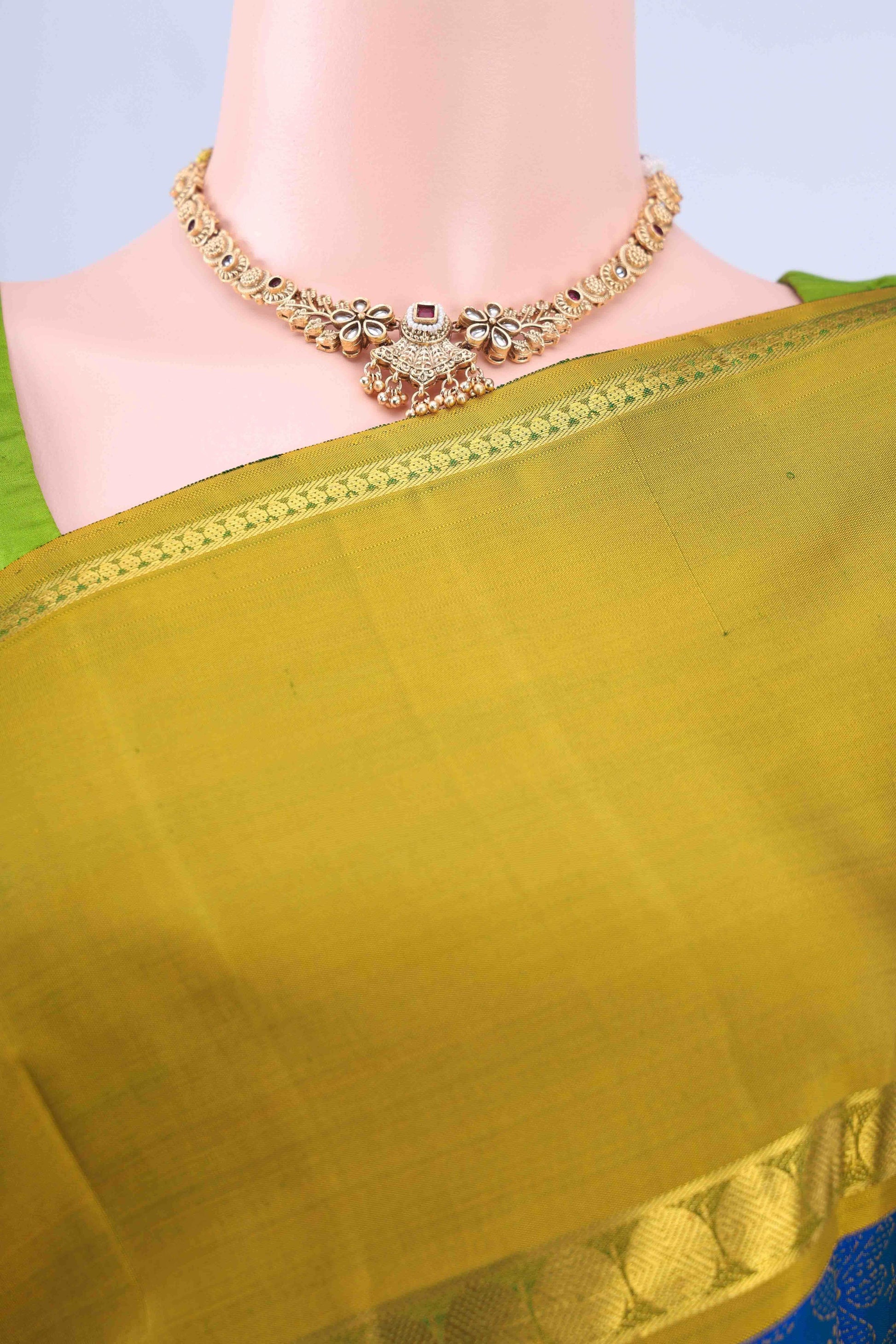Blue Dual Tone Kanchipuram Silk Saree