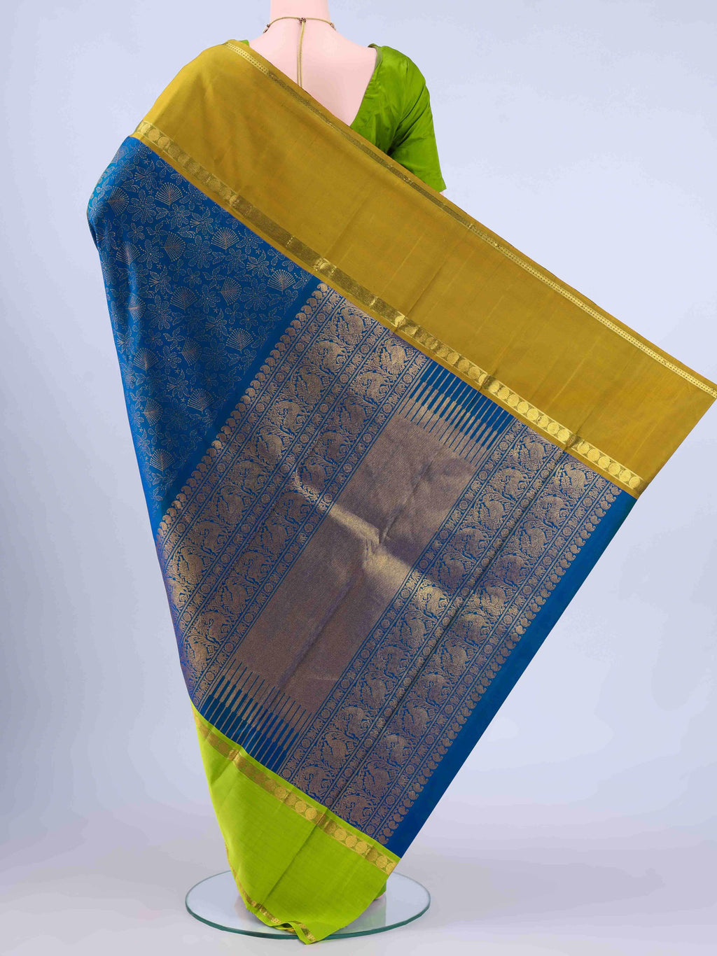 Blue Dual Tone Kanchipuram Silk Saree