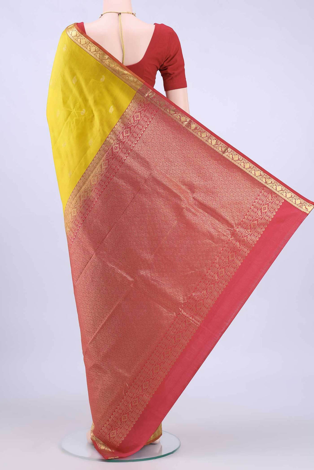 Parrot Green Nangavalli Silk [ Salem ] Saree