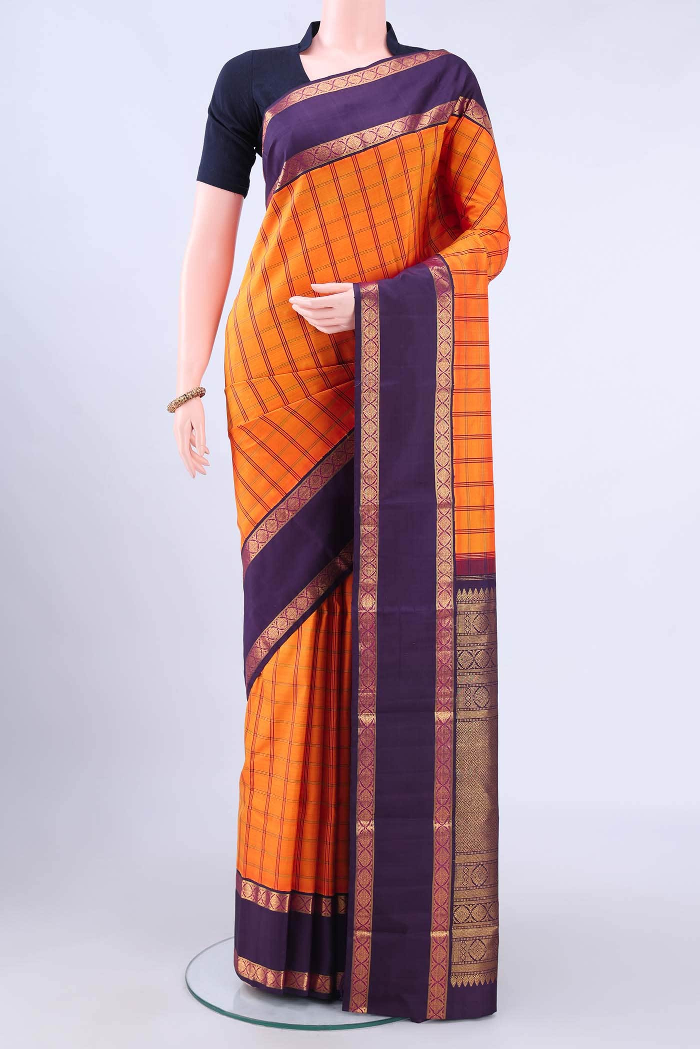 Yellow Kanchipuram Silk Saree