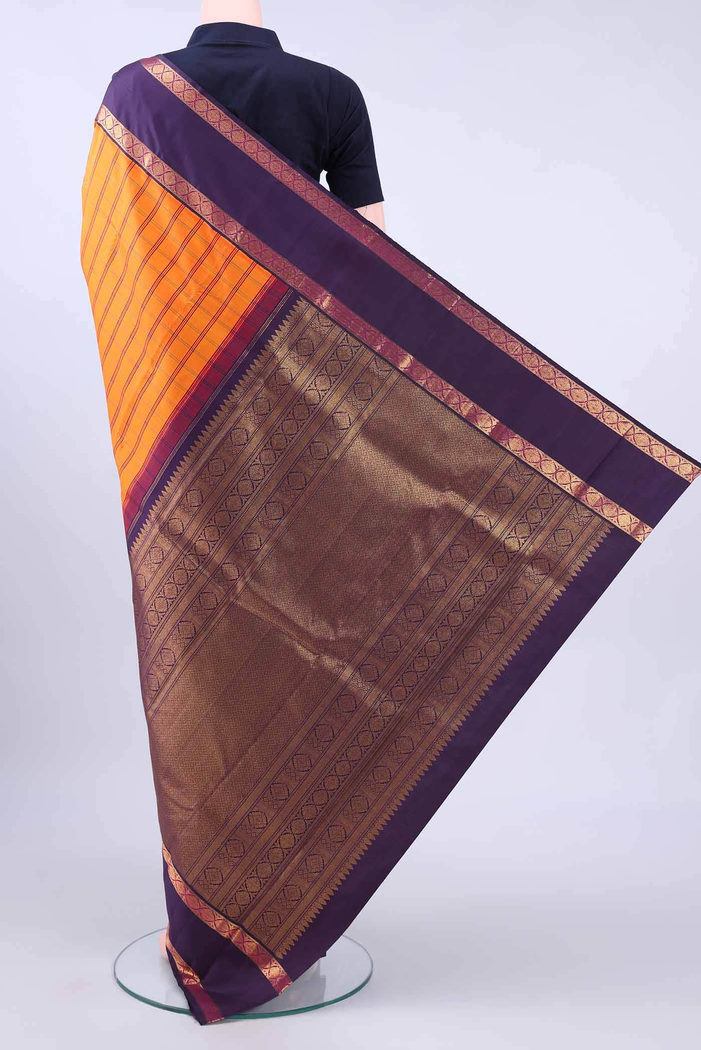 Yellow Kanchipuram Silk Saree