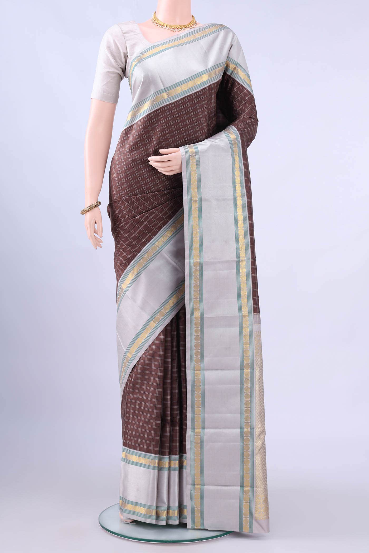 Coffee Brown Kanchipuram Silk Saree