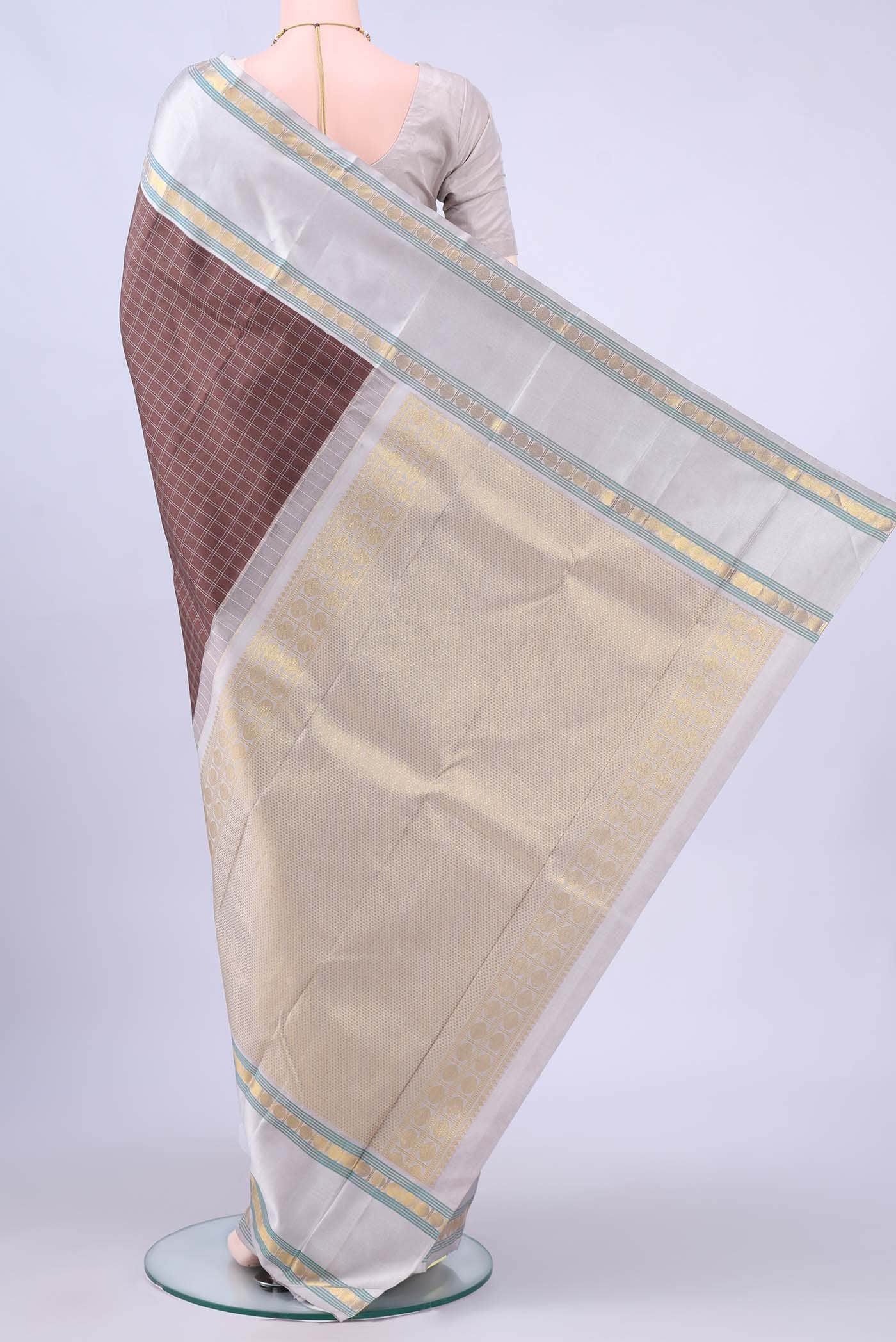 Coffee Brown Kanchipuram Silk Saree