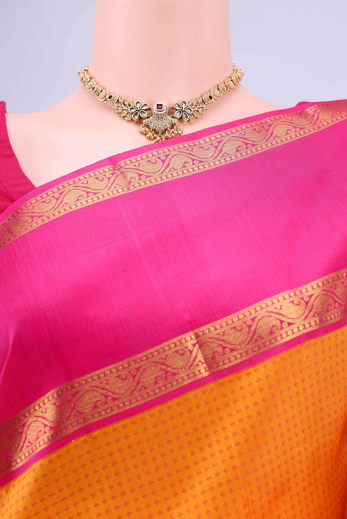 Yellow Kanchipuram Silk Saree