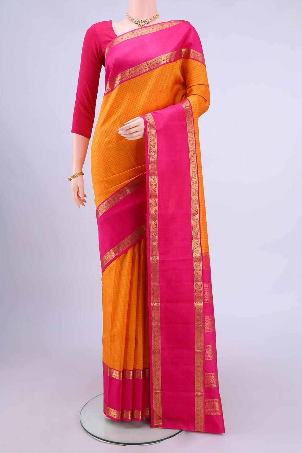 Yellow Kanchipuram Silk Saree