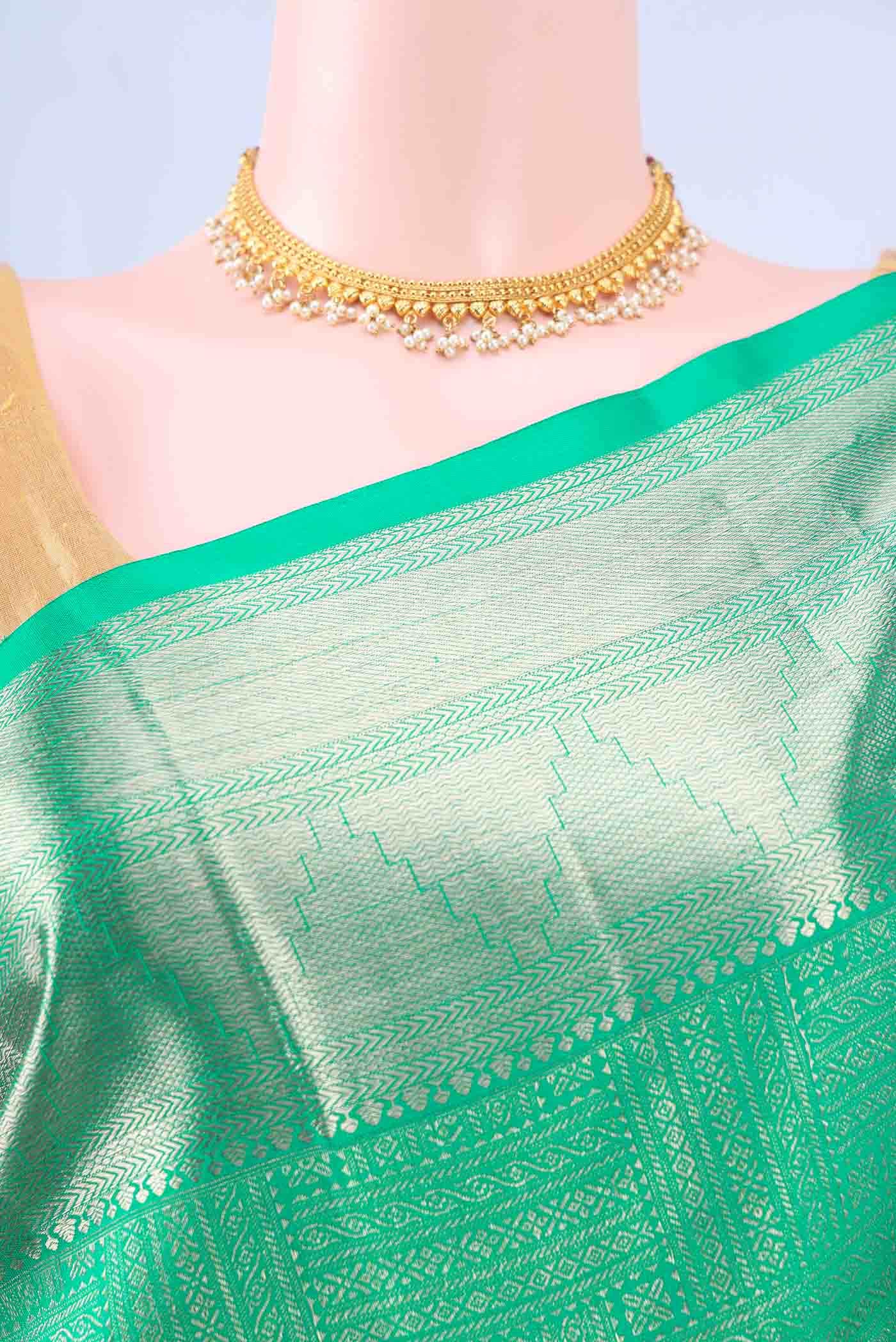 Turquoise Kanchipuram Saree