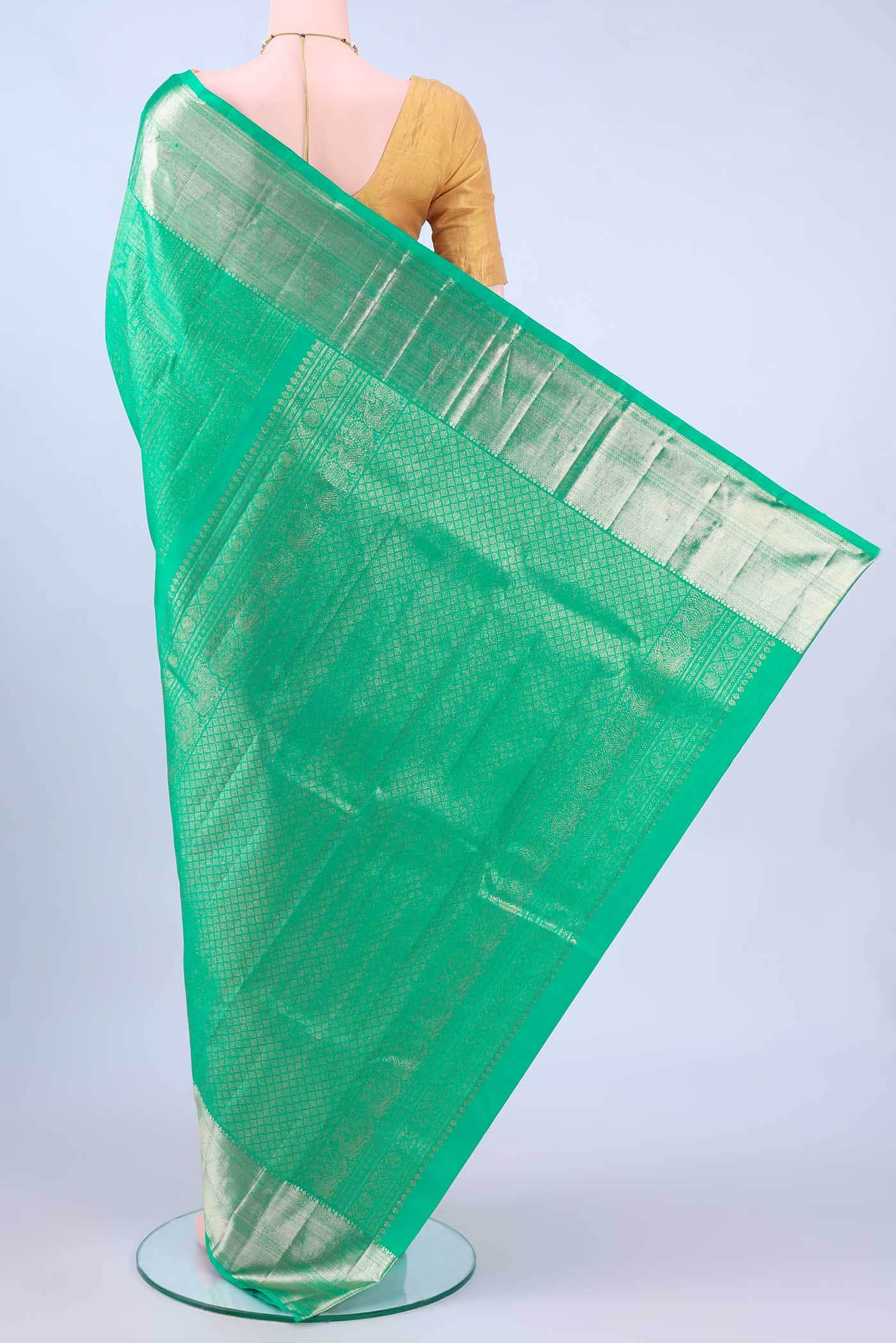 Turquoise Kanchipuram Saree