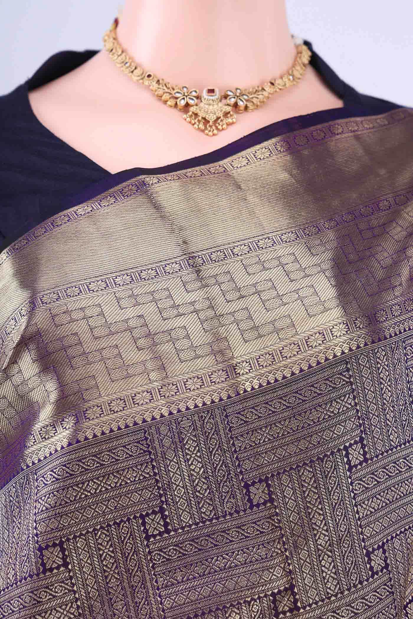 Burgundy Kanchipuram Silk Saree