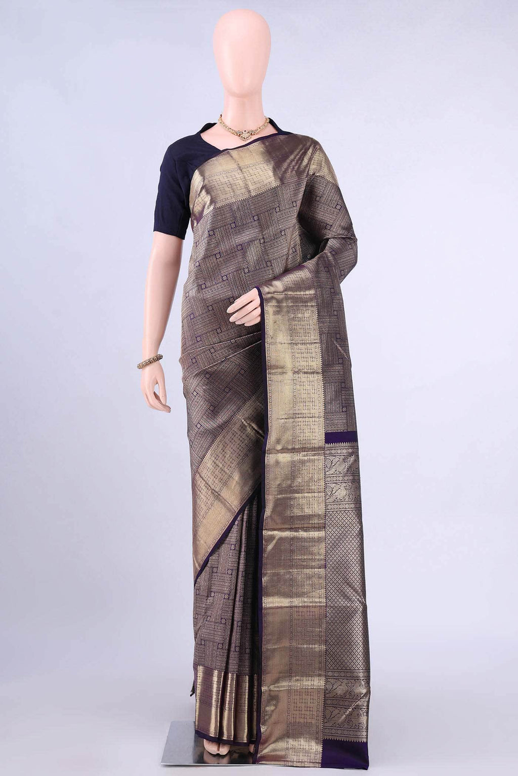 Burgundy Kanchipuram Silk Saree