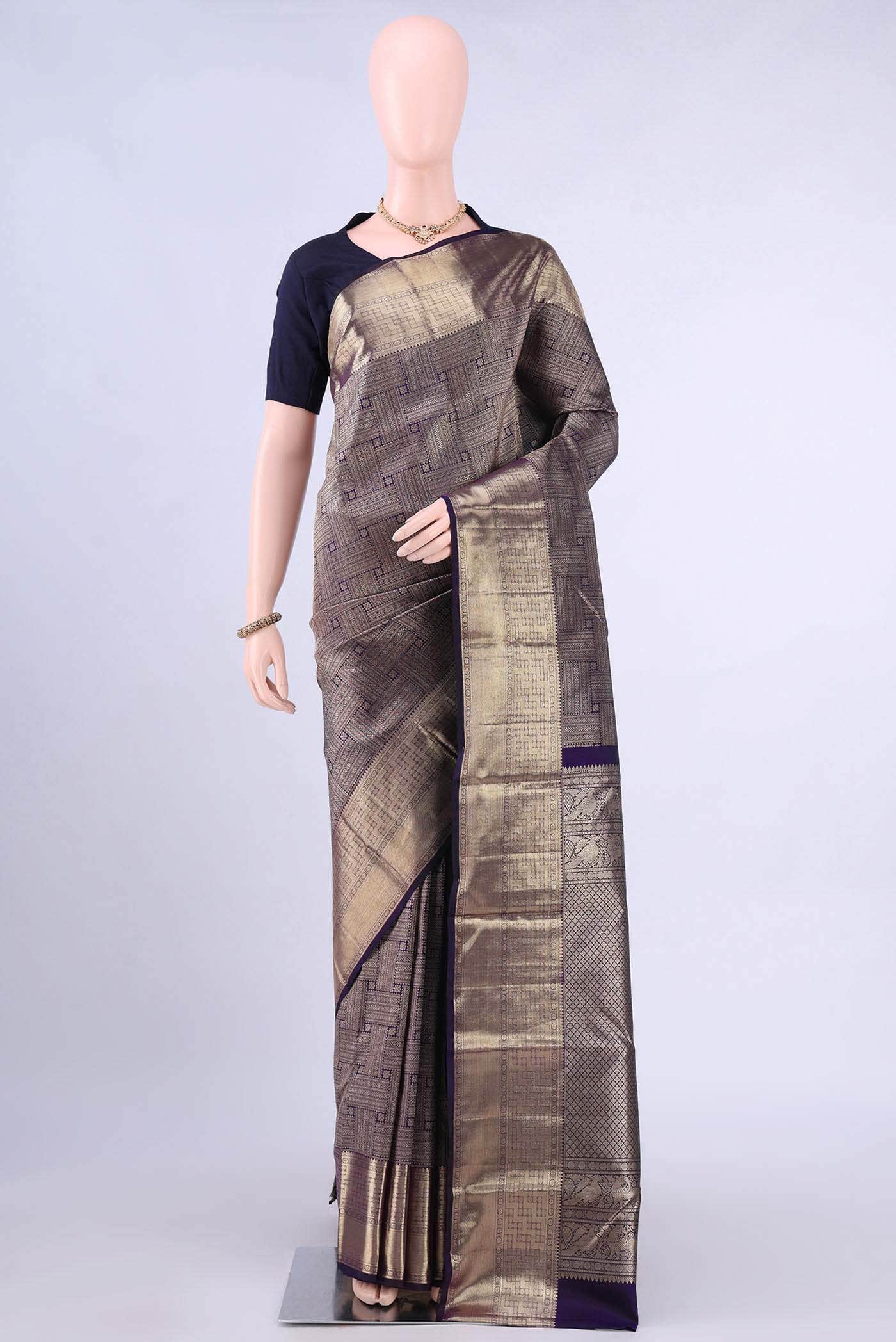 Burgundy Kanchipuram Silk Saree