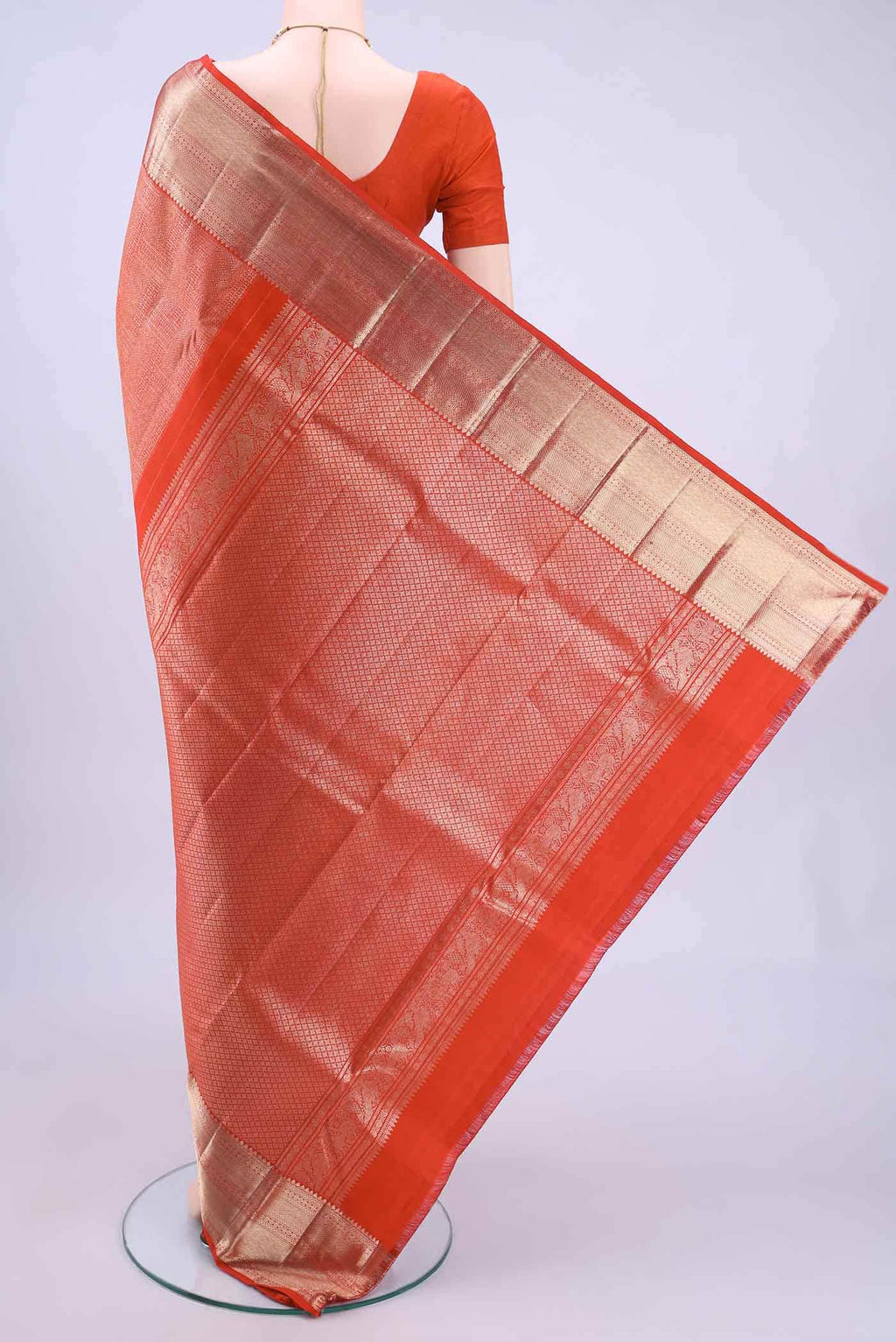 Pure Silk Pure Zari Imperial Red Kanchipuram Saree