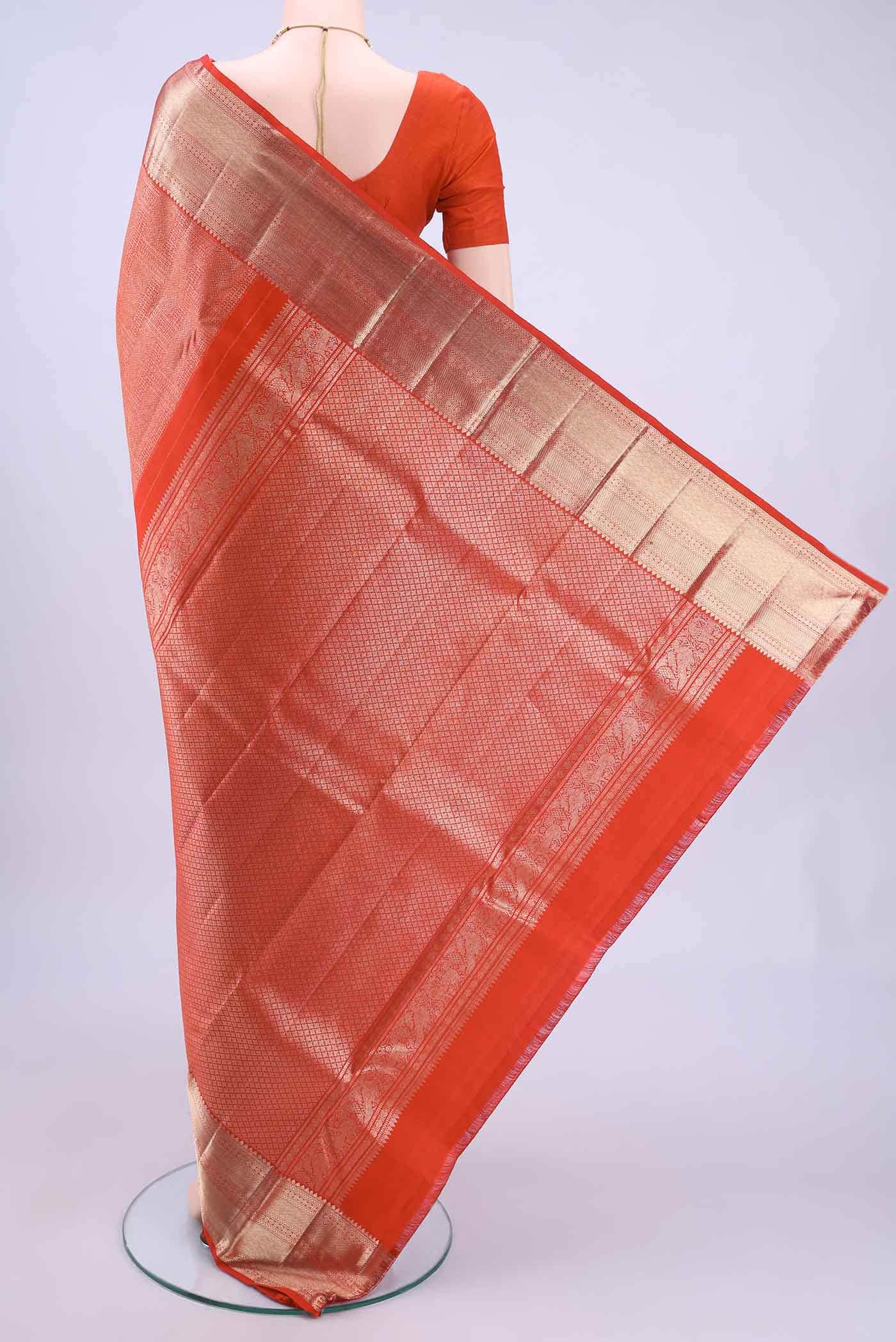 Pure Silk Pure Zari Imperial Red Kanchipuram Saree