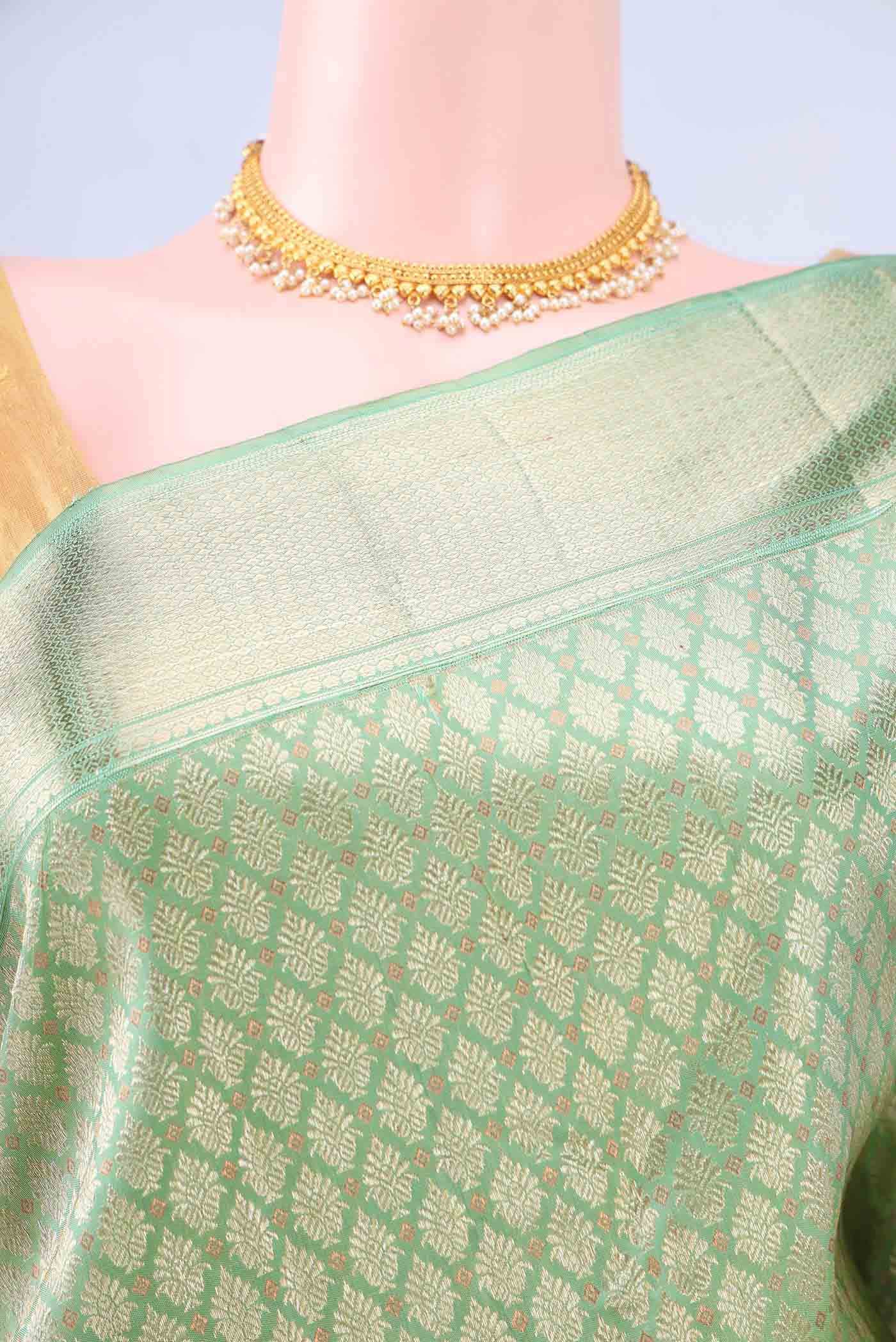 Pista Green Kanchipuram Saree