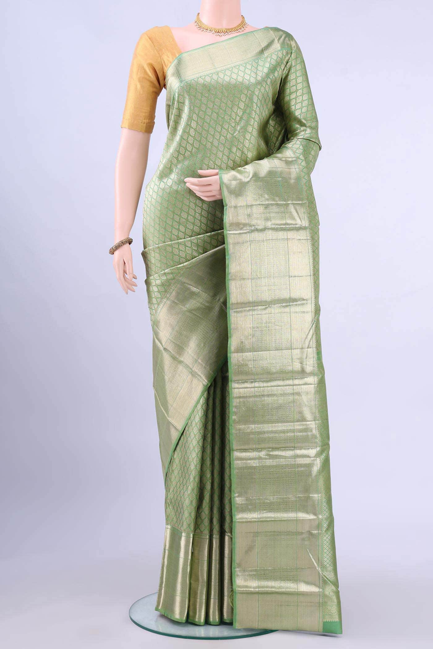 Pista Green Kanchipuram Saree
