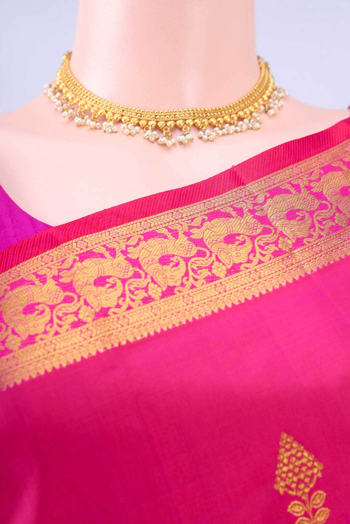 Dark Pink Kanchipuram Saree