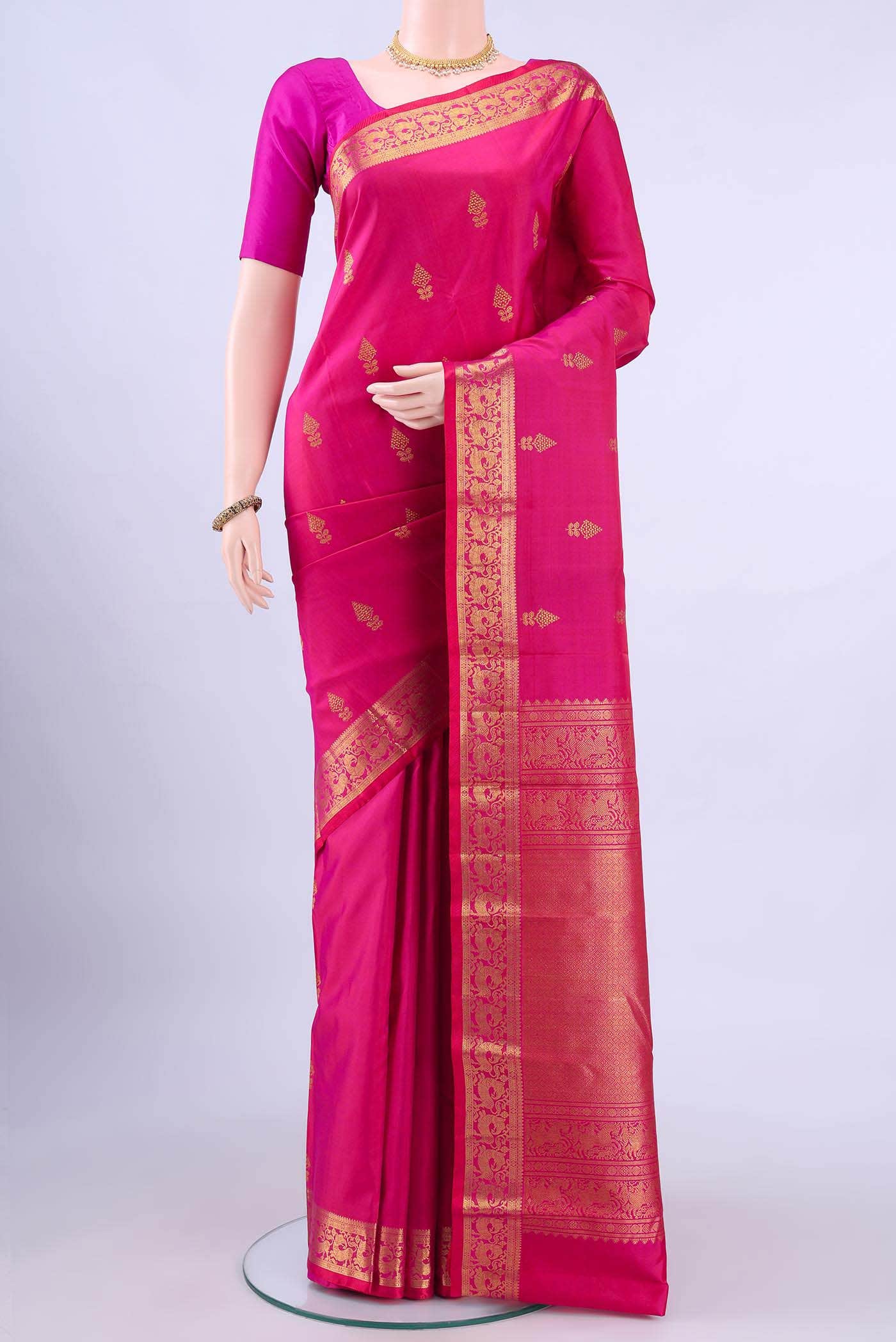 Dark Pink Kanchipuram Saree