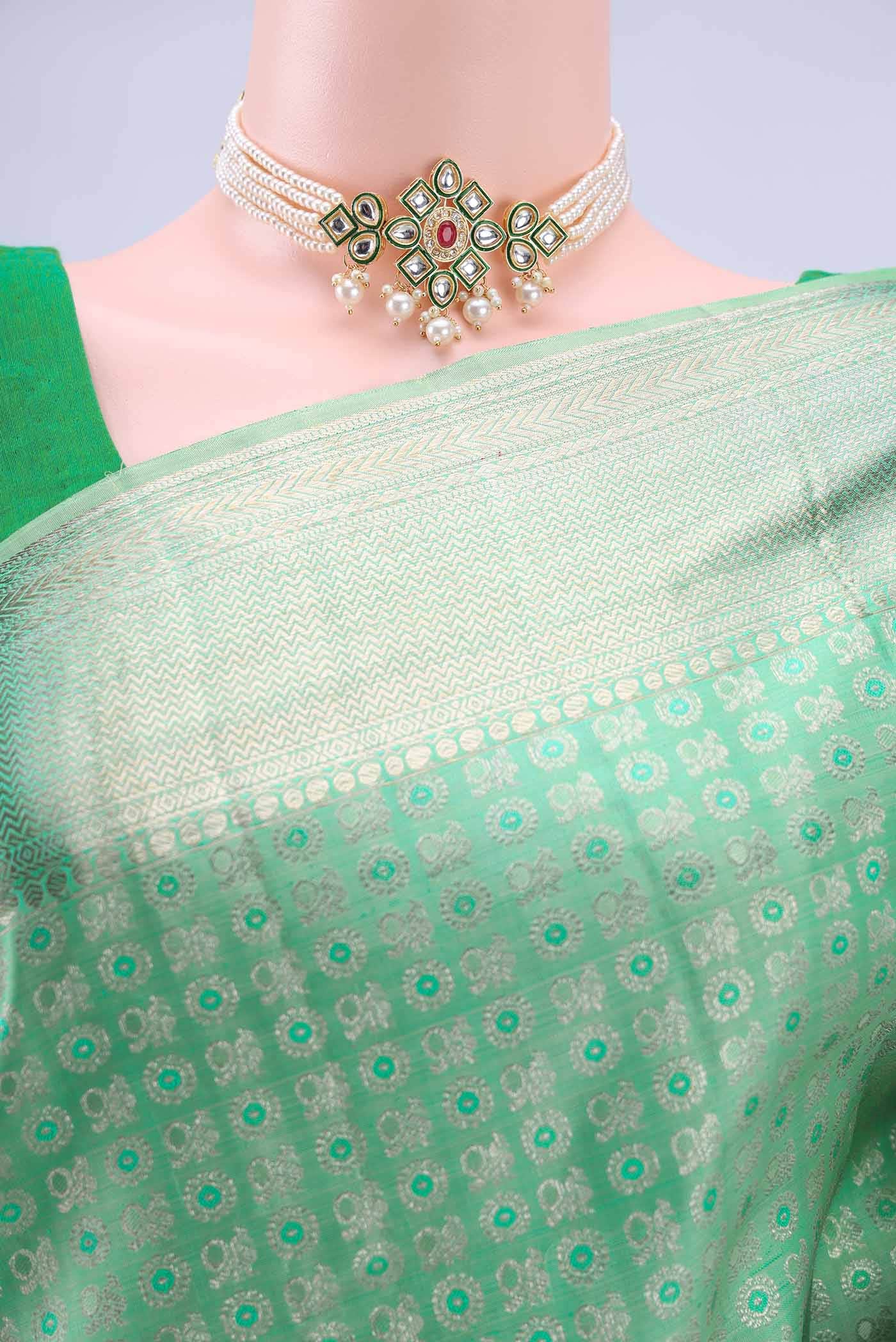 Mint Green Kanchipuram Saree