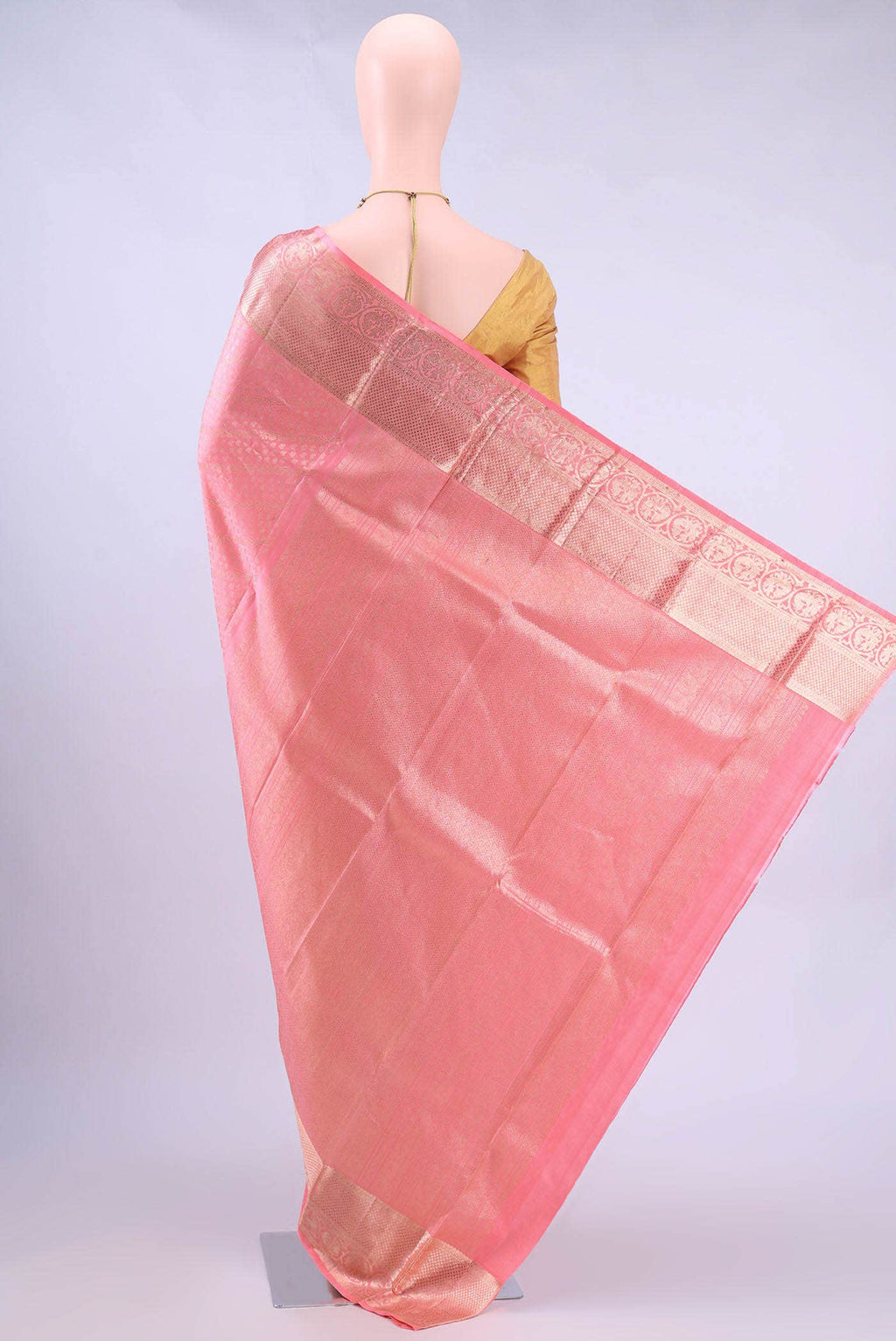 Peach Kanchipuram Silk Saree